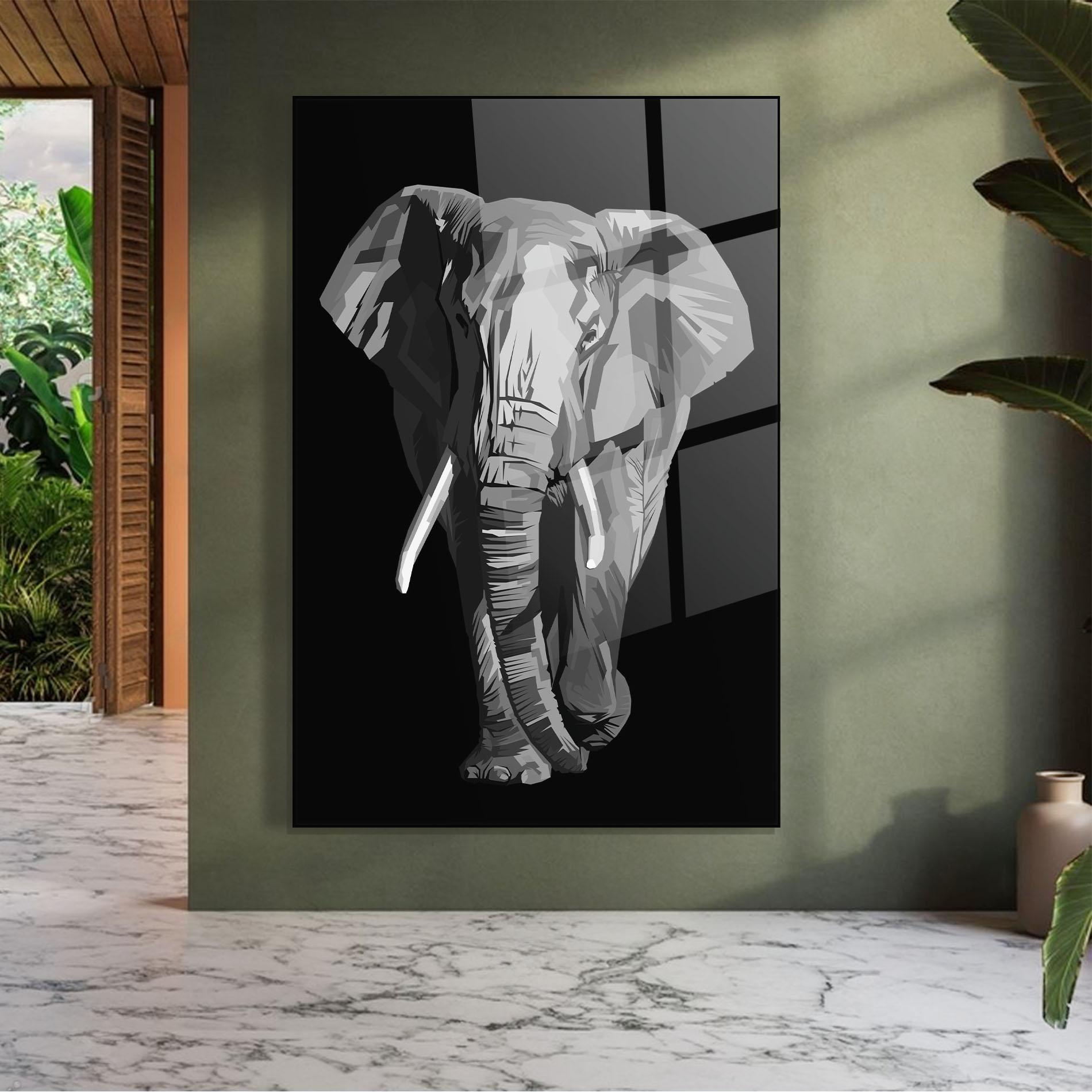 Стъклена картина Beautiful Grey Elephant mockup 7