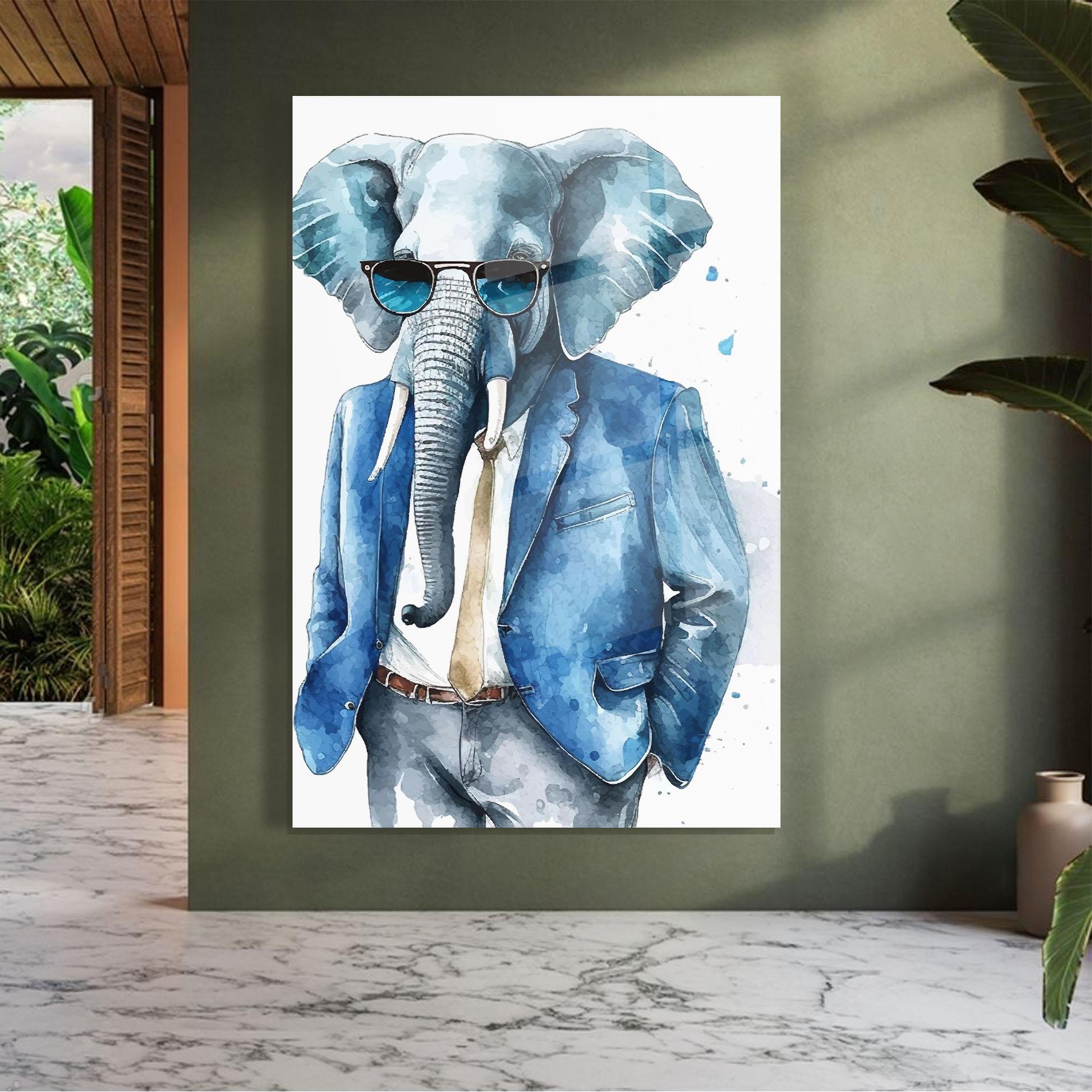 Стъклена картина Bussiness Elephant mockup 7