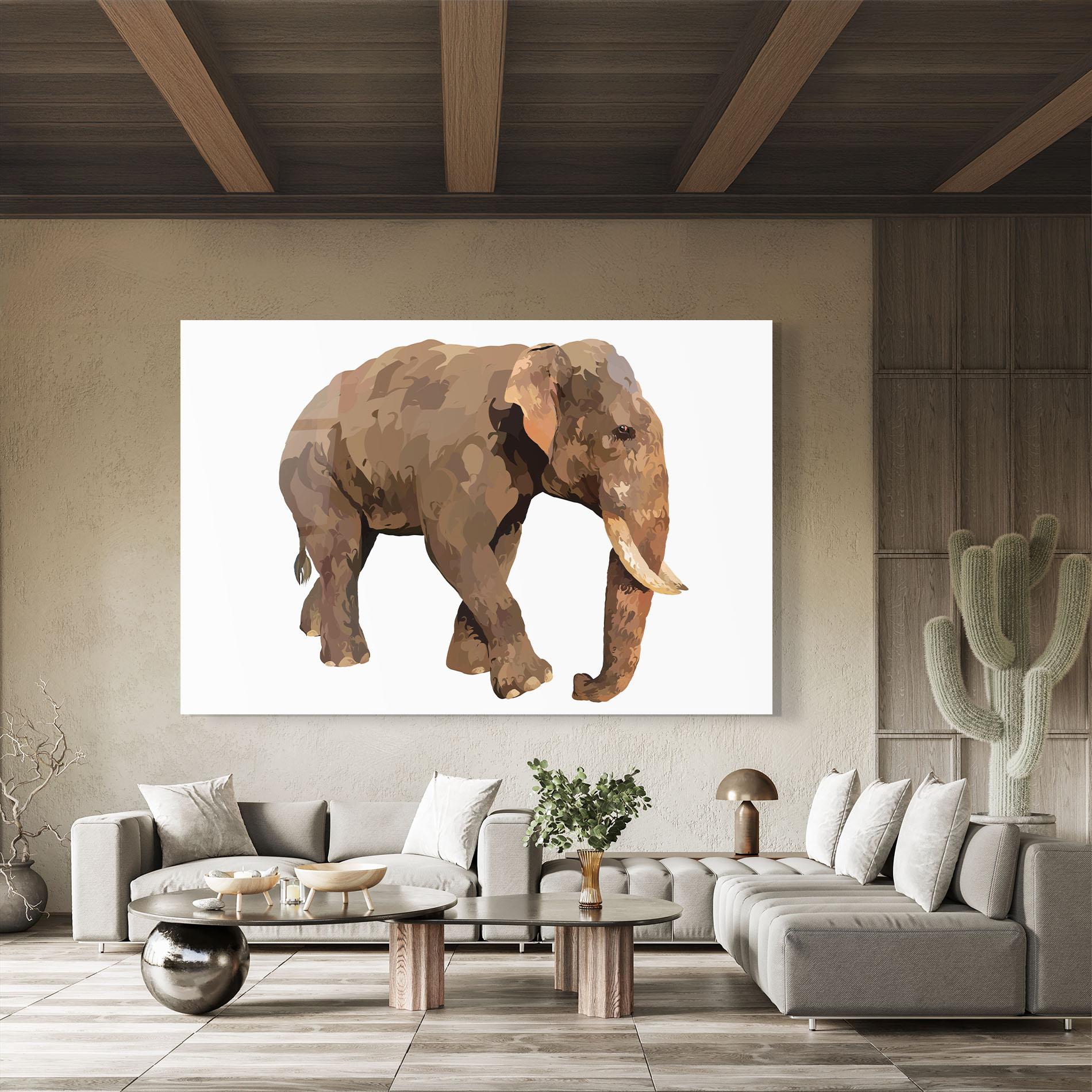 Стъклена картина Brown Elephant mockup 8