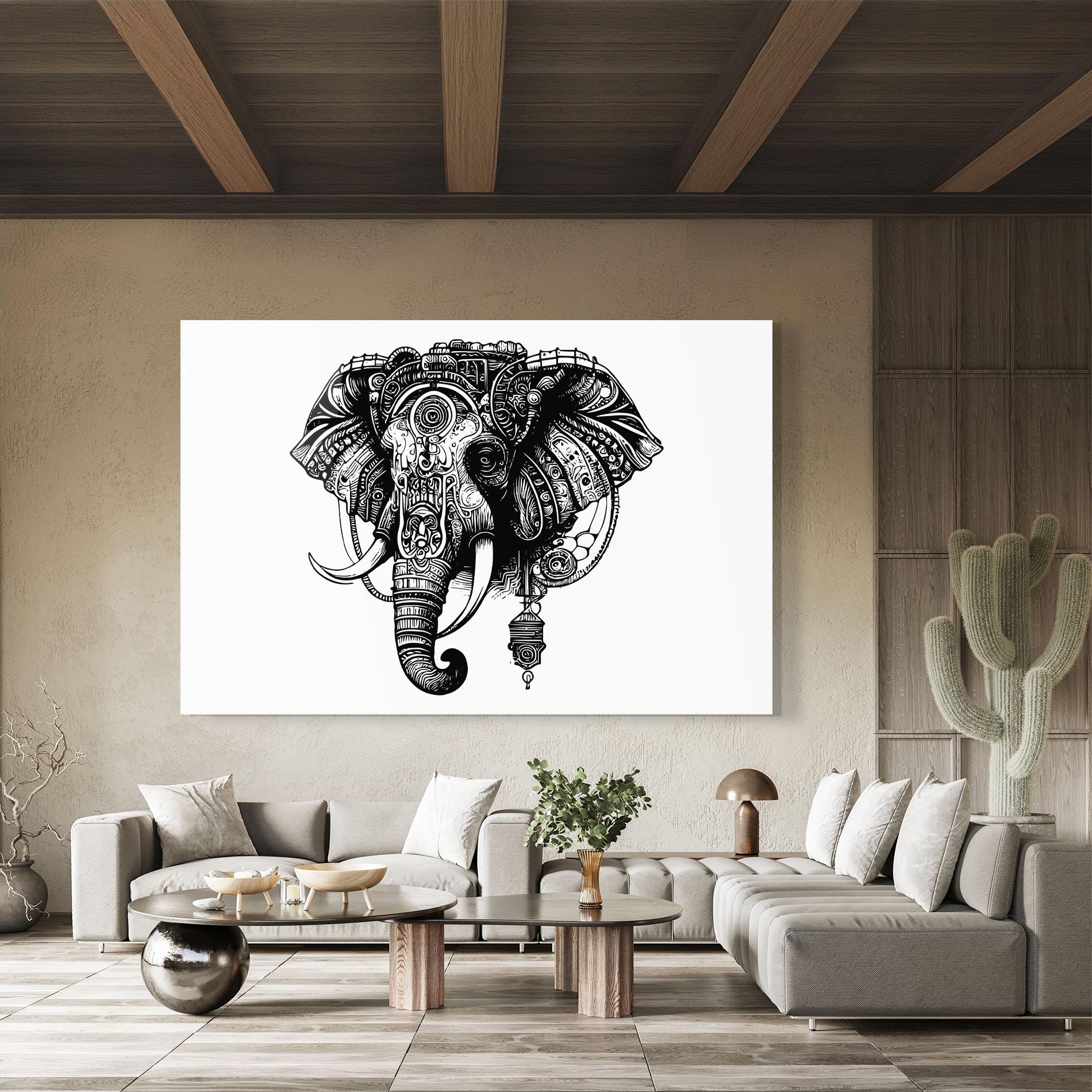 Стъклена картина Ehephant Head mockup 8