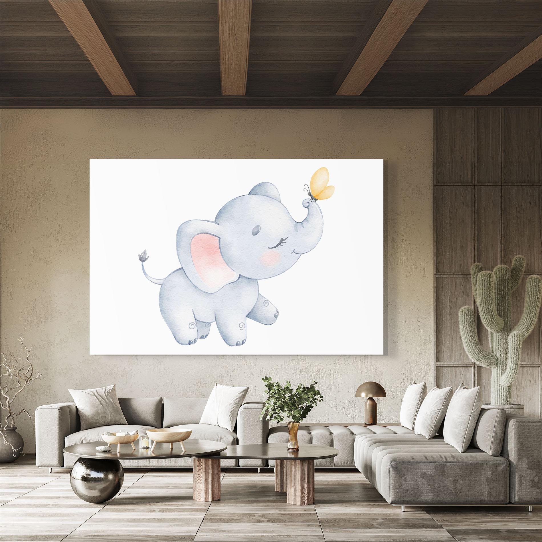 Стъклена картина Elephant Butterfly mockup 8