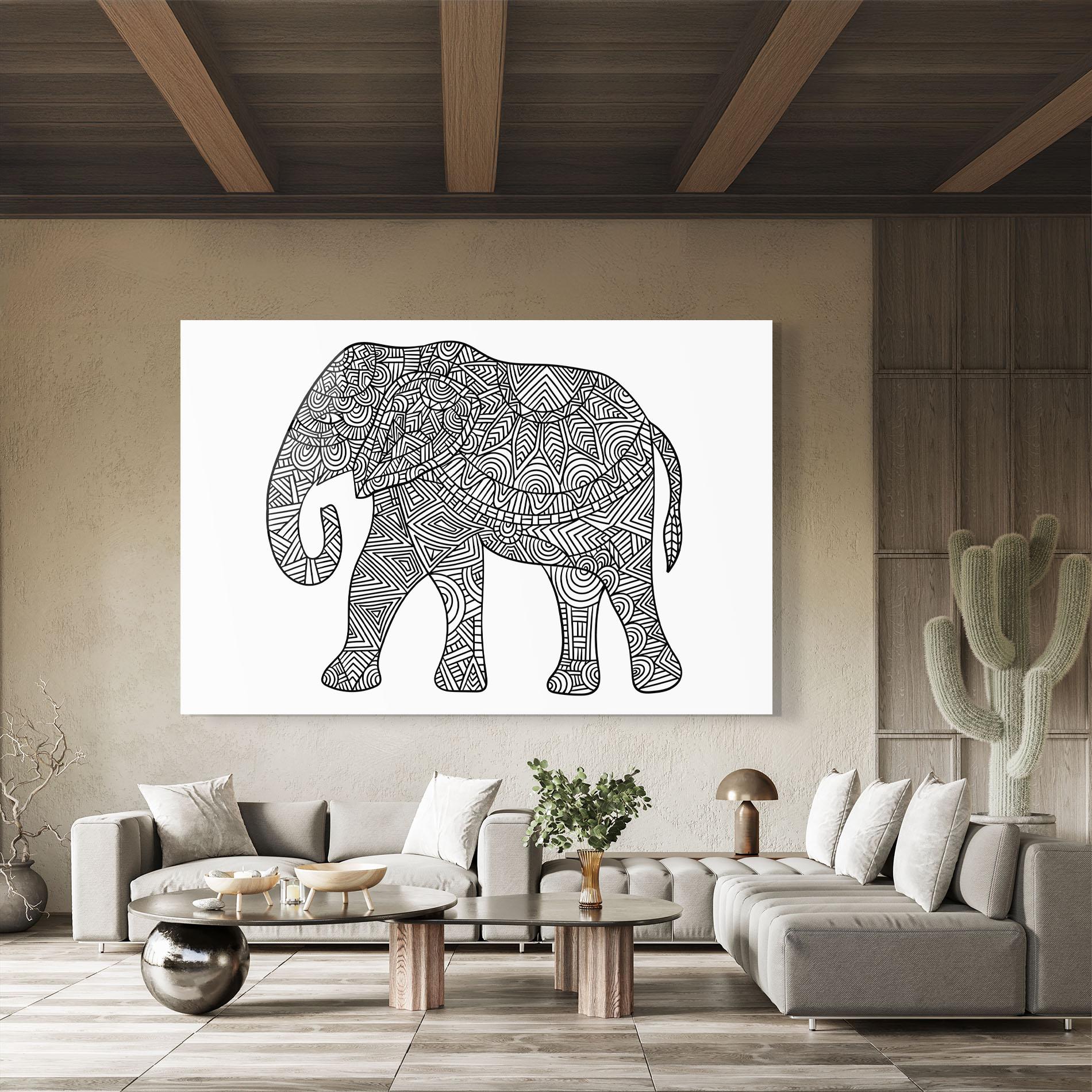 Стъклена картина Elephant Mandala mockup 8
