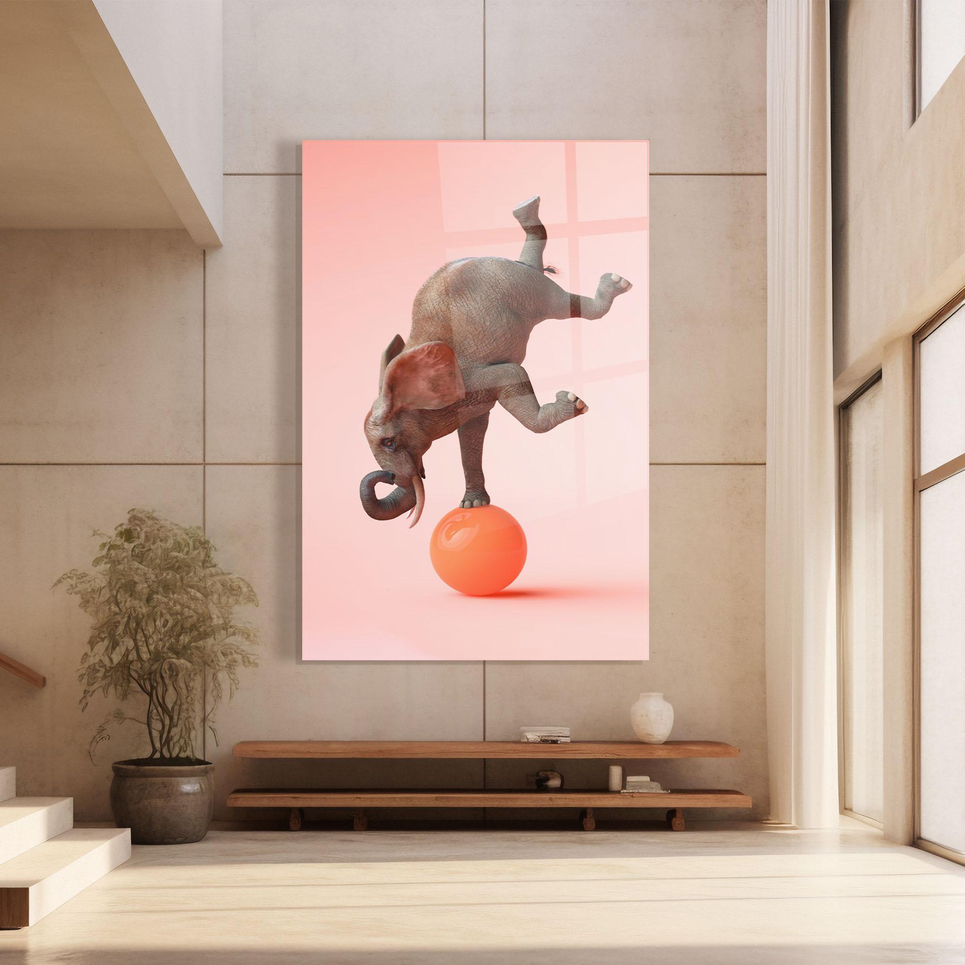 Стъклена картина Ball Elephant mockup 8