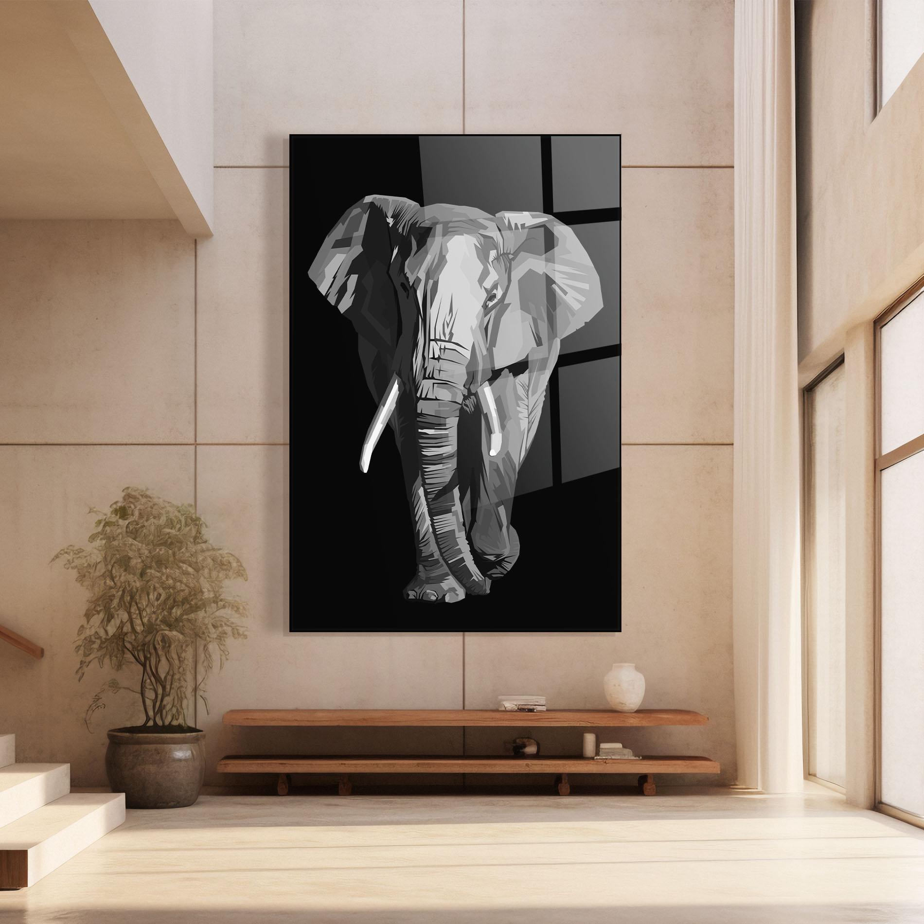 Стъклена картина Beautiful Grey Elephant mockup 8