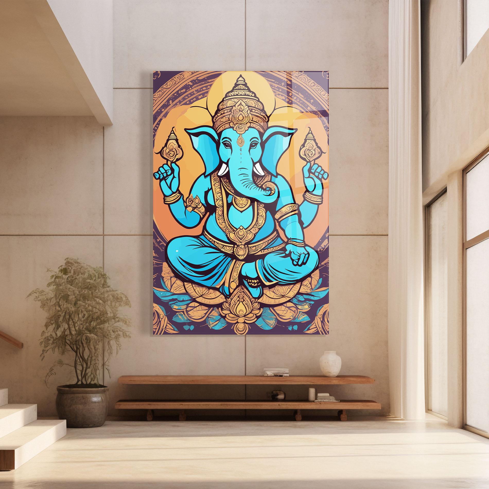 Стъклена картина Blue Elephant mockup 8