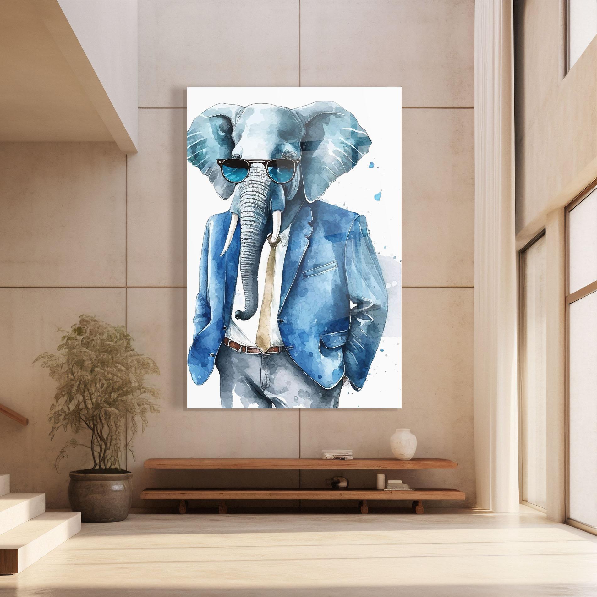 Стъклена картина Bussiness Elephant mockup 8
