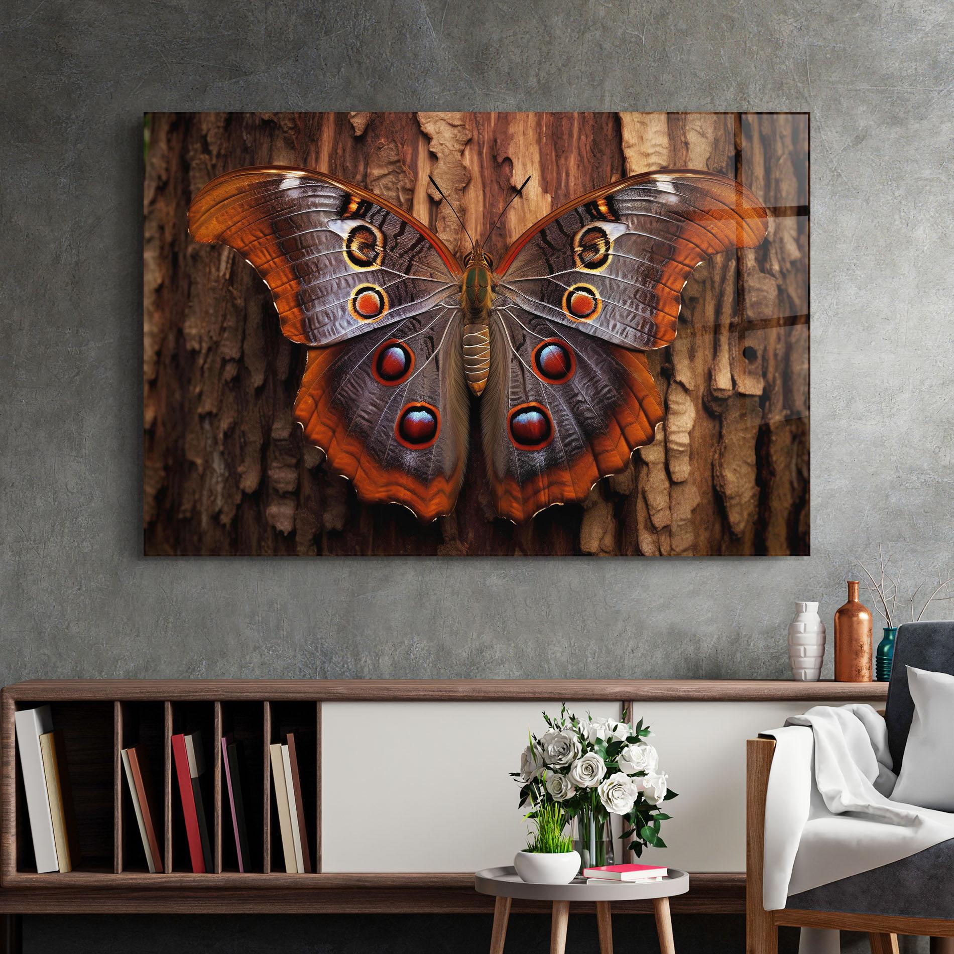 Стъклена картина Brown Eyes Butterfly mockup 2