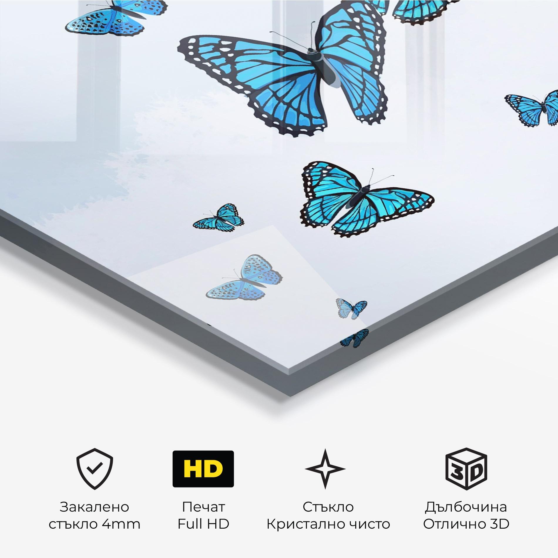 Стъклена картина Blue Sky Butterfly mockup 3