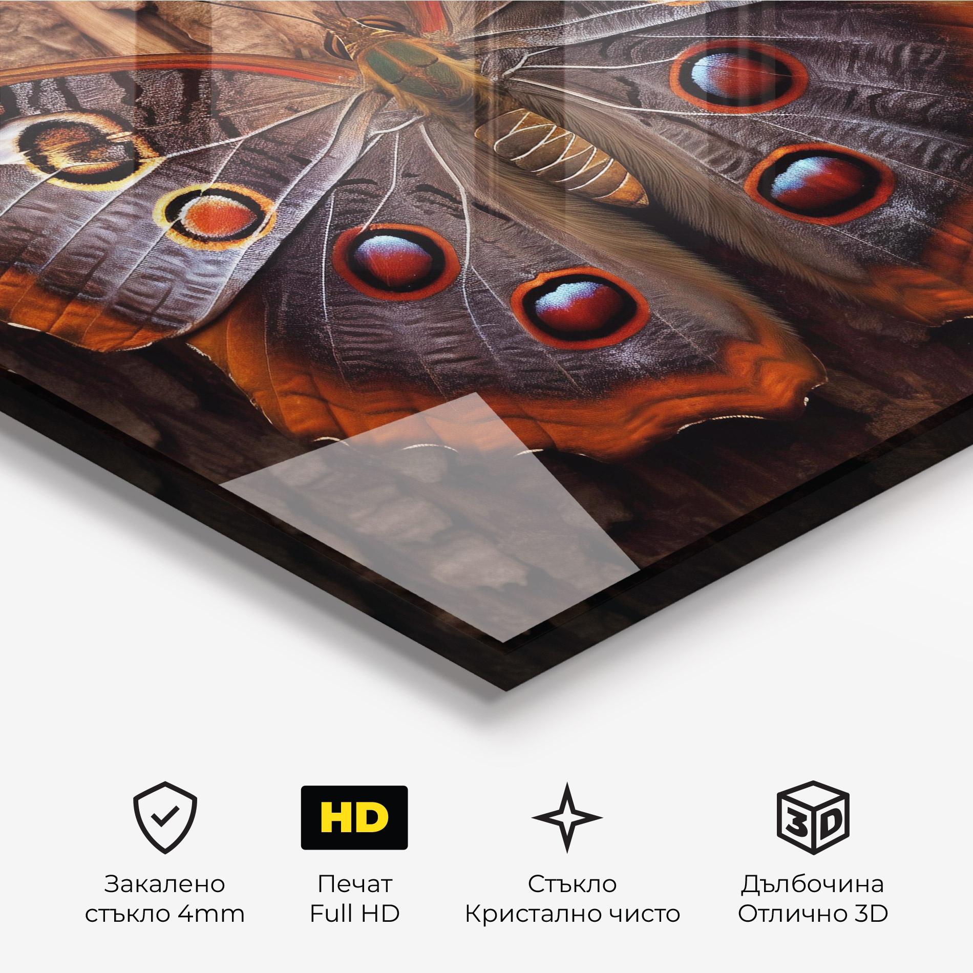 Стъклена картина Brown Eyes Butterfly mockup 3