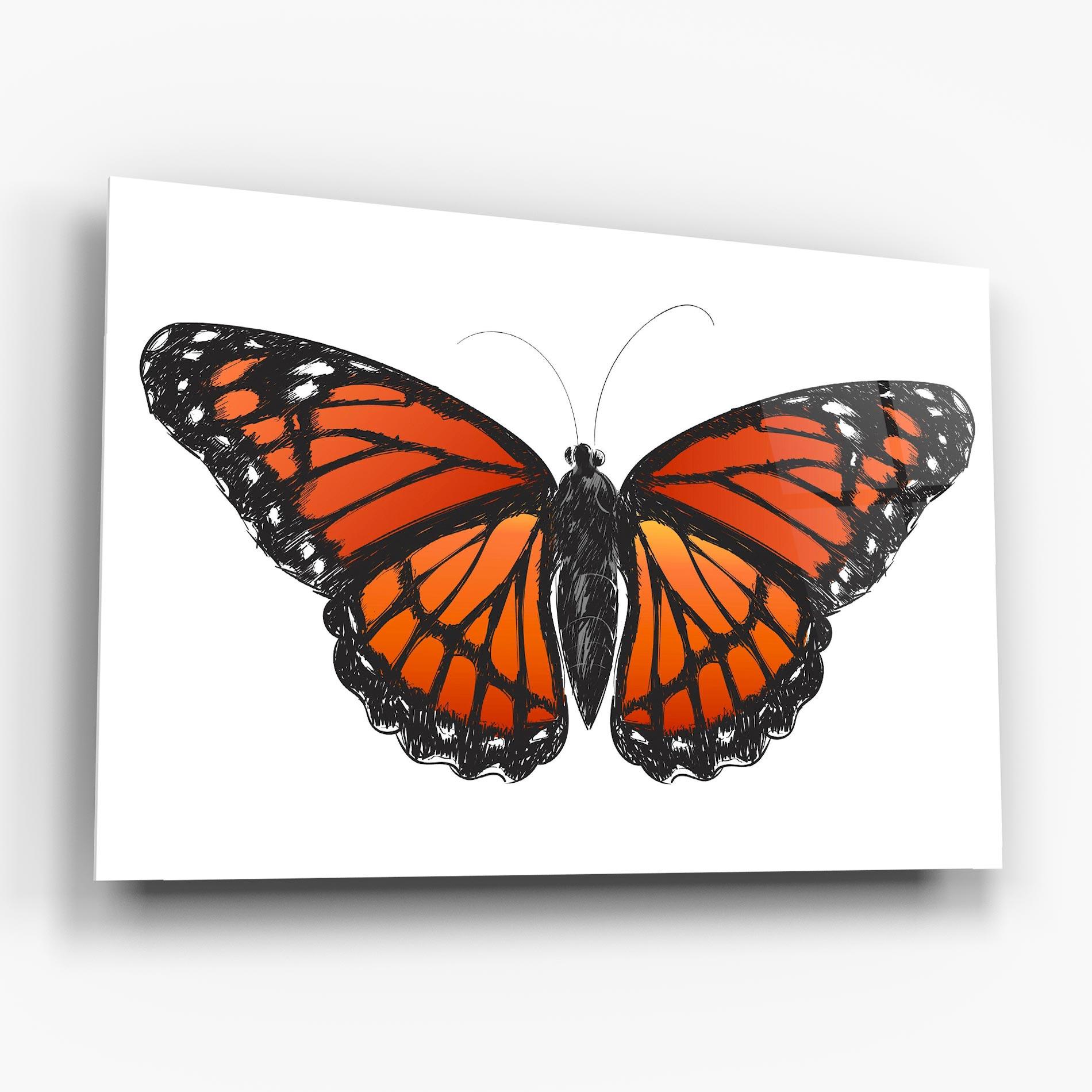 Стъклена картина Beautiful Orange Butterfly mockup 6