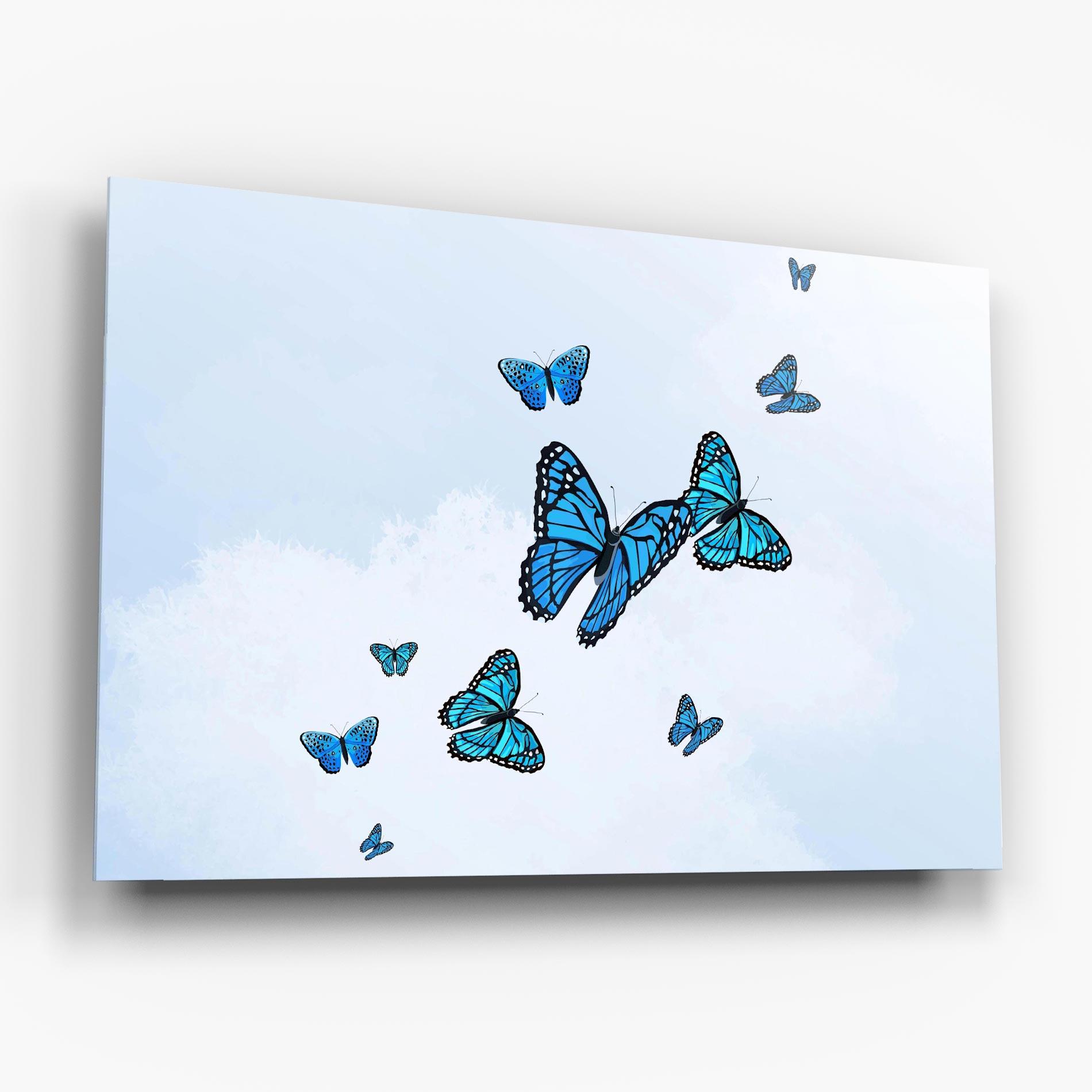 Стъклена картина Blue Sky Butterfly mockup 6