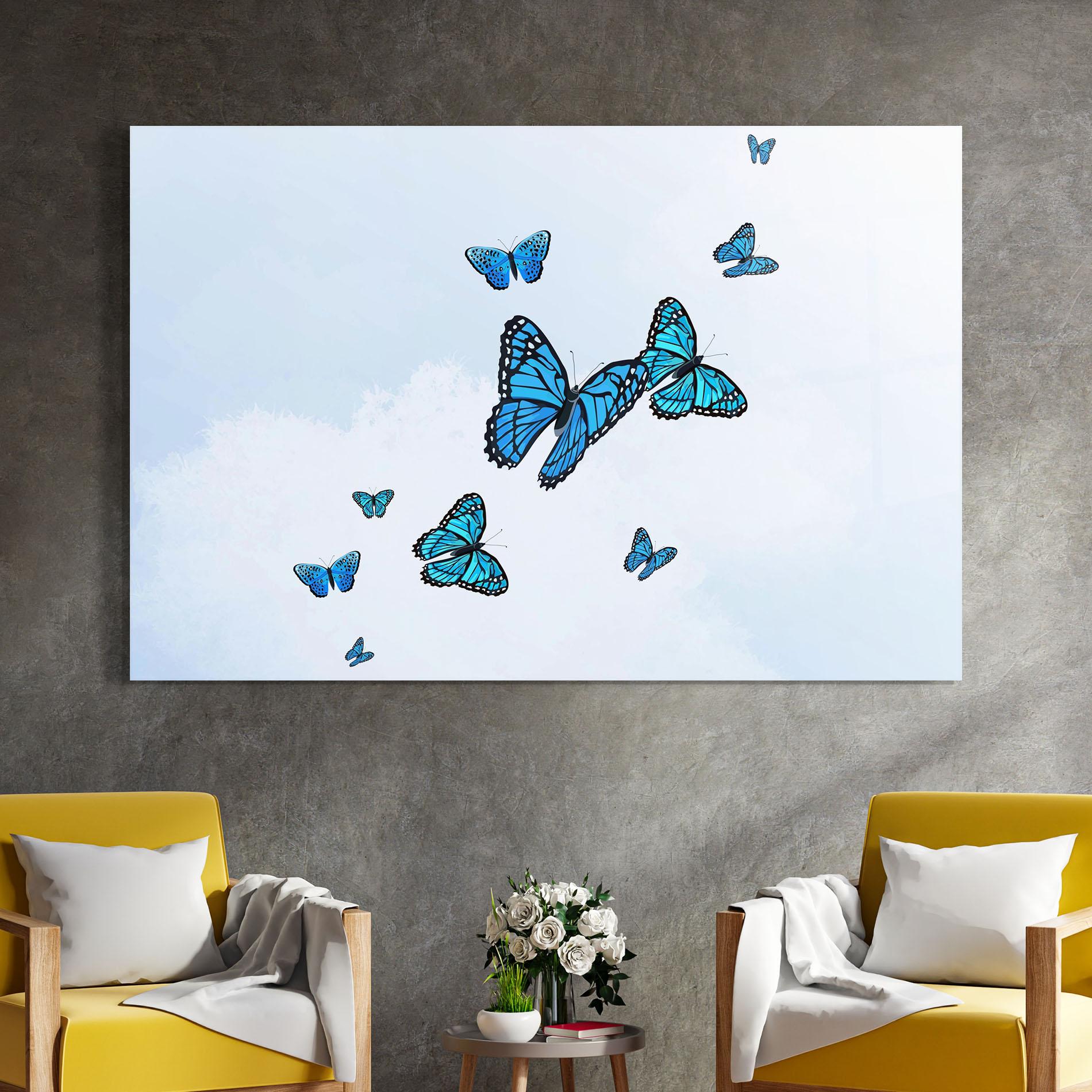 Стъклена картина Blue Sky Butterfly mockup 4