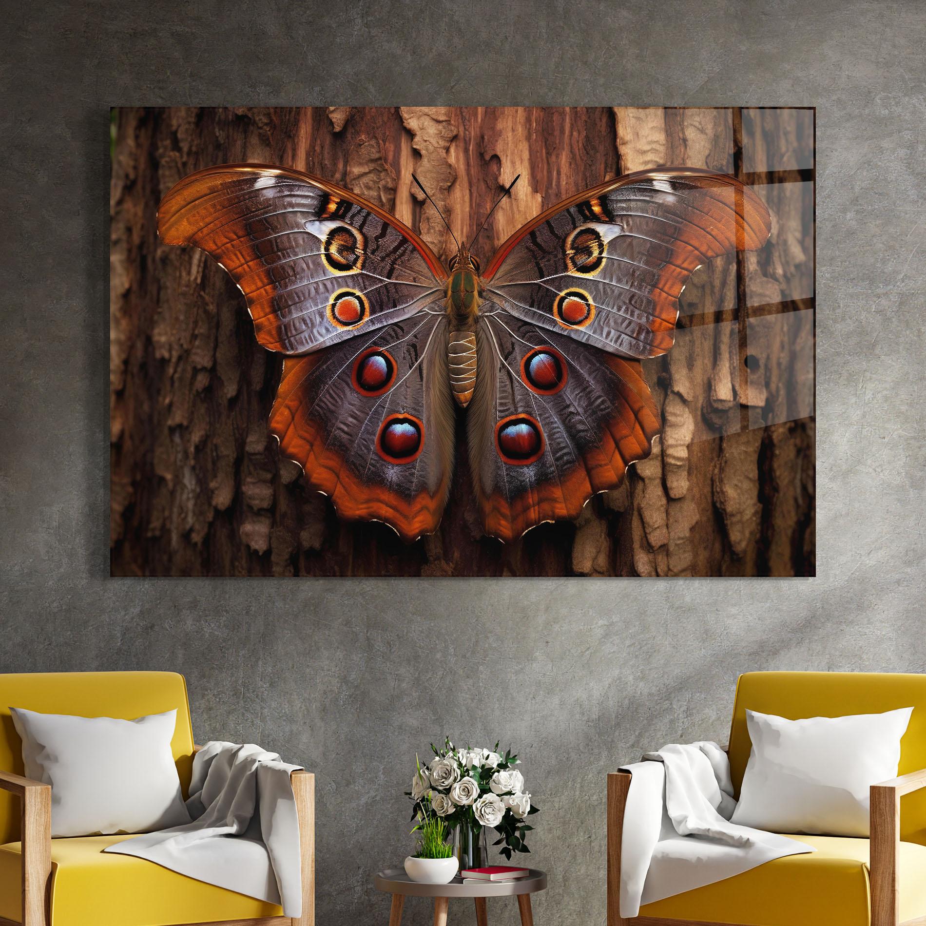 Стъклена картина Brown Eyes Butterfly mockup 4