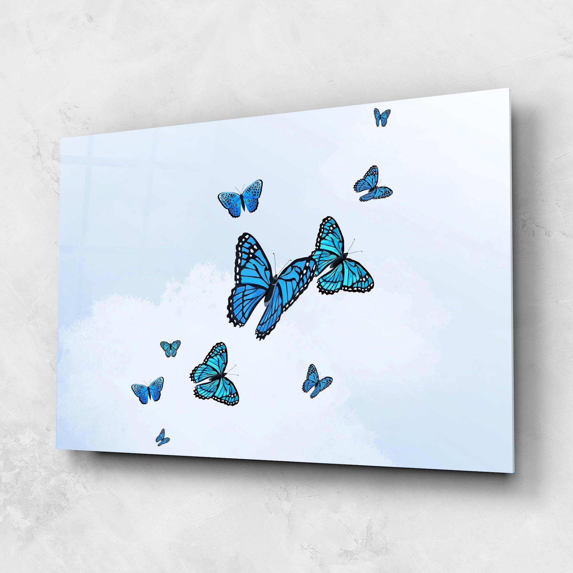 Стъклена картина Blue Sky Butterfly mockup 1