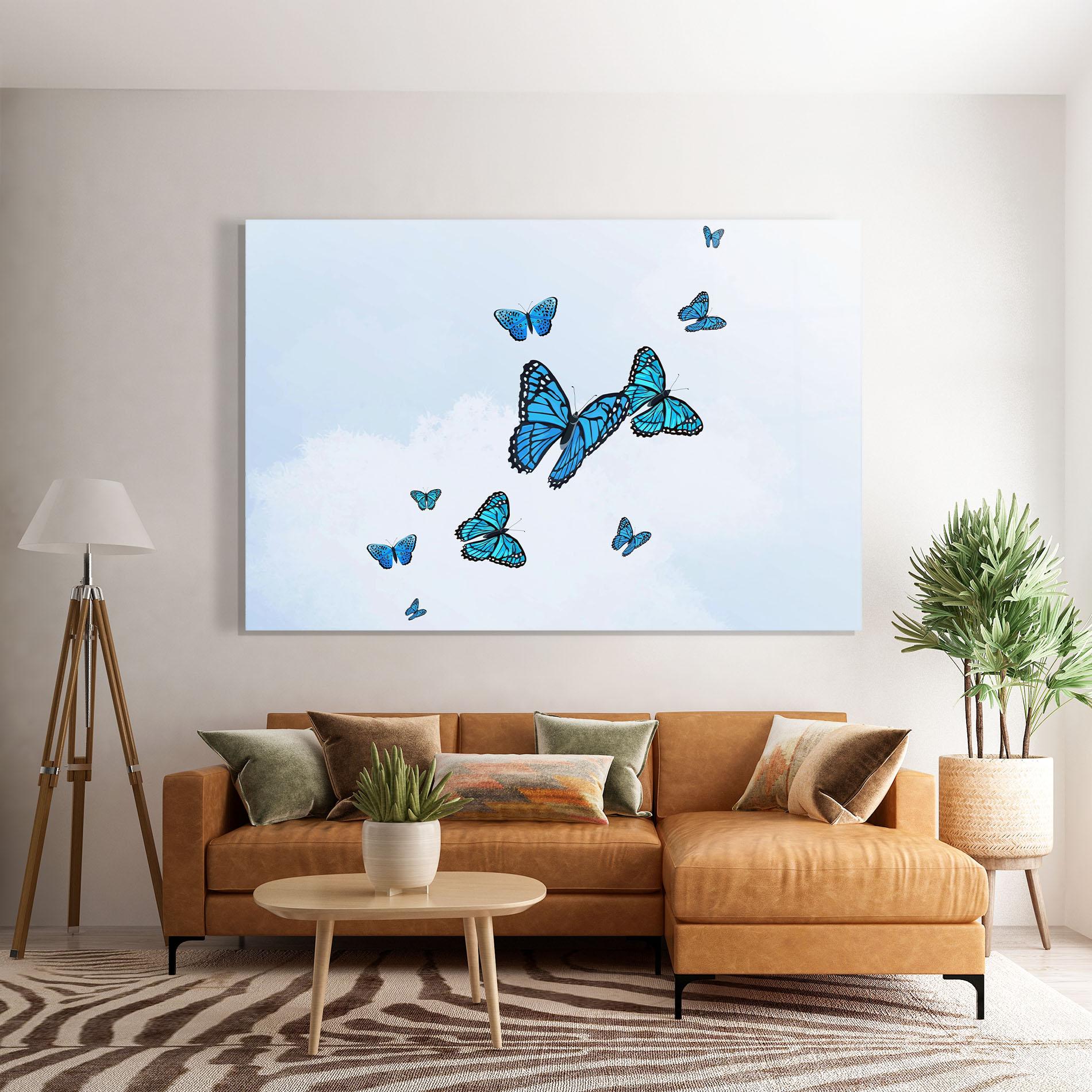 Стъклена картина Blue Sky Butterfly mockup 7