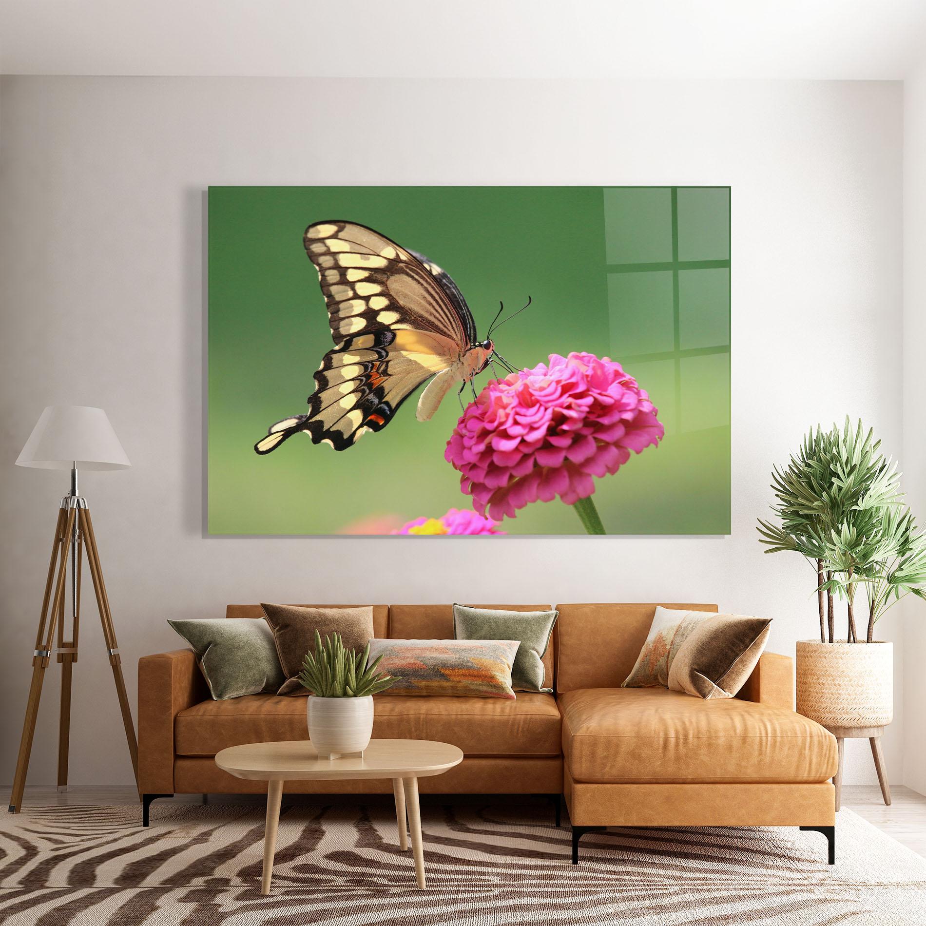 Стъклена картина Cute Cream Butterfly mockup 7