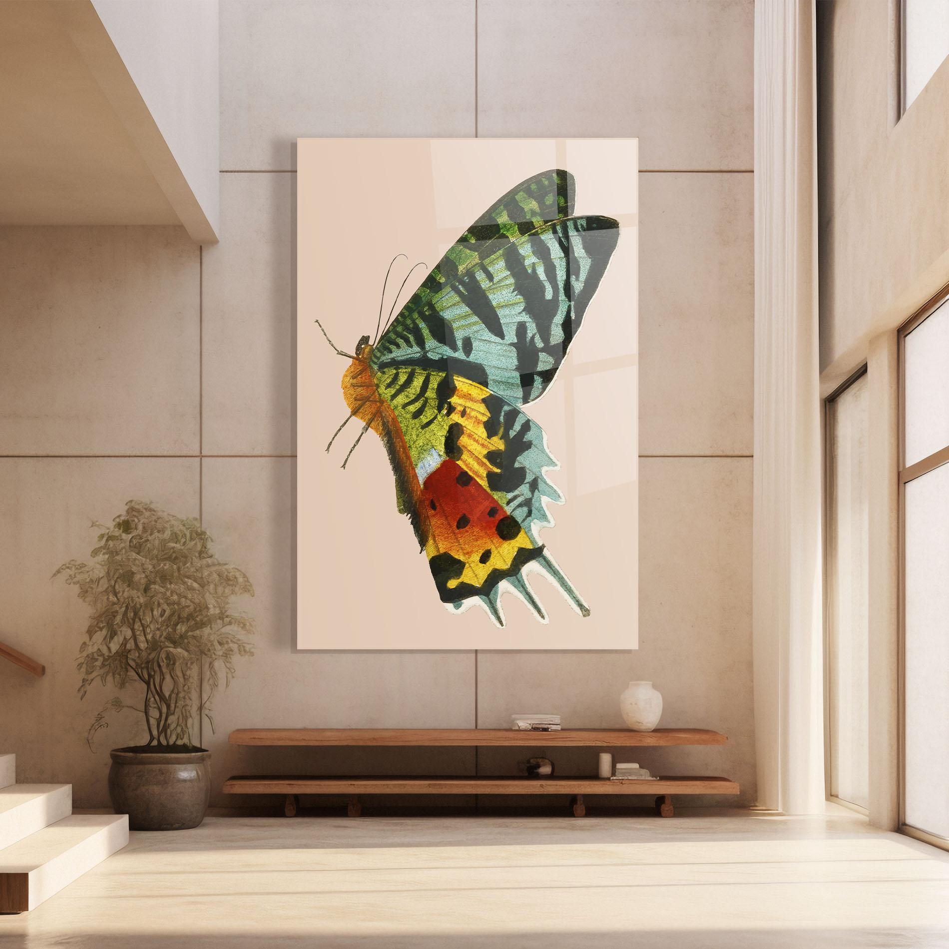 Стъклена картина Butterfly On Pink mockup 8