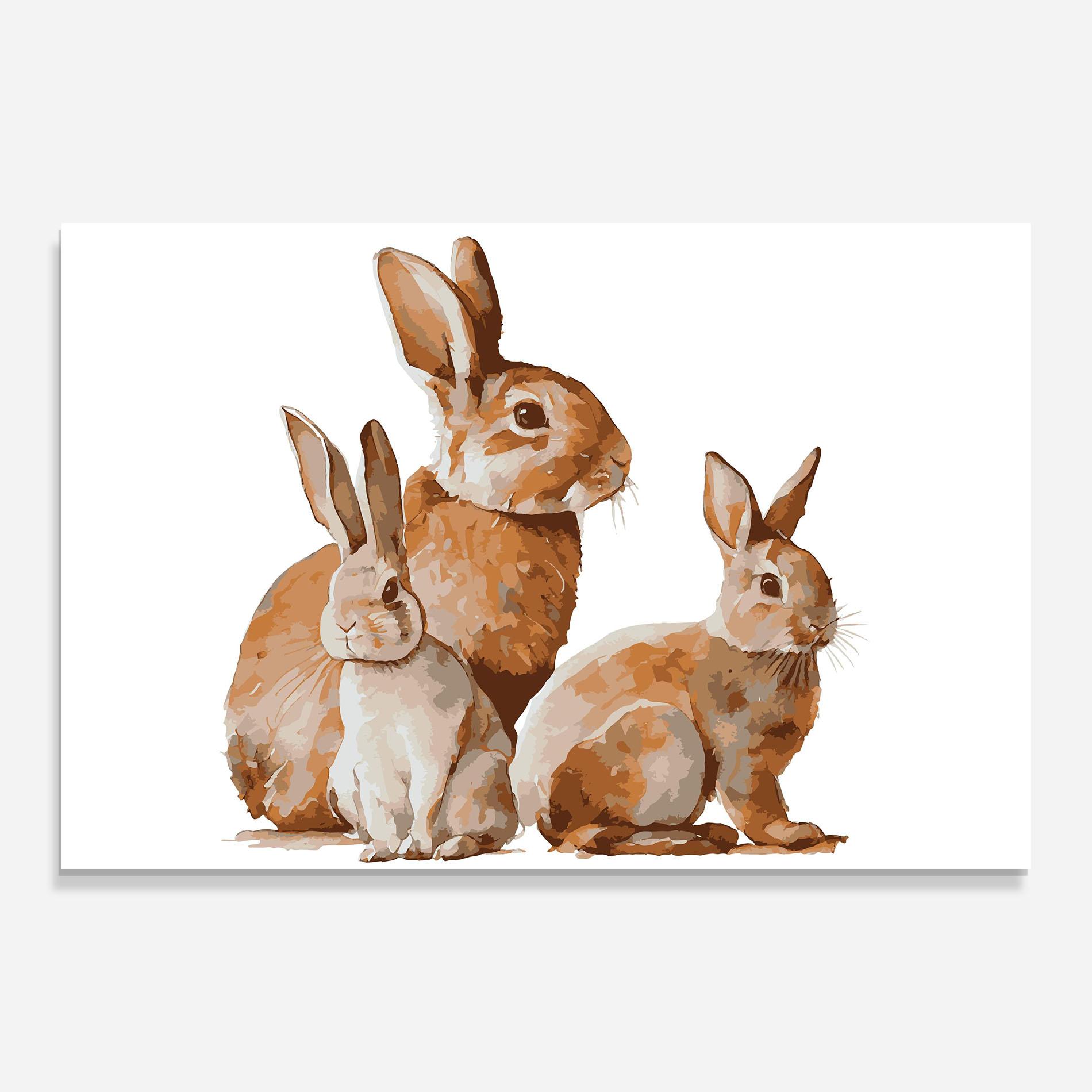 Стъклена картина Family Rabbit mockup 0
