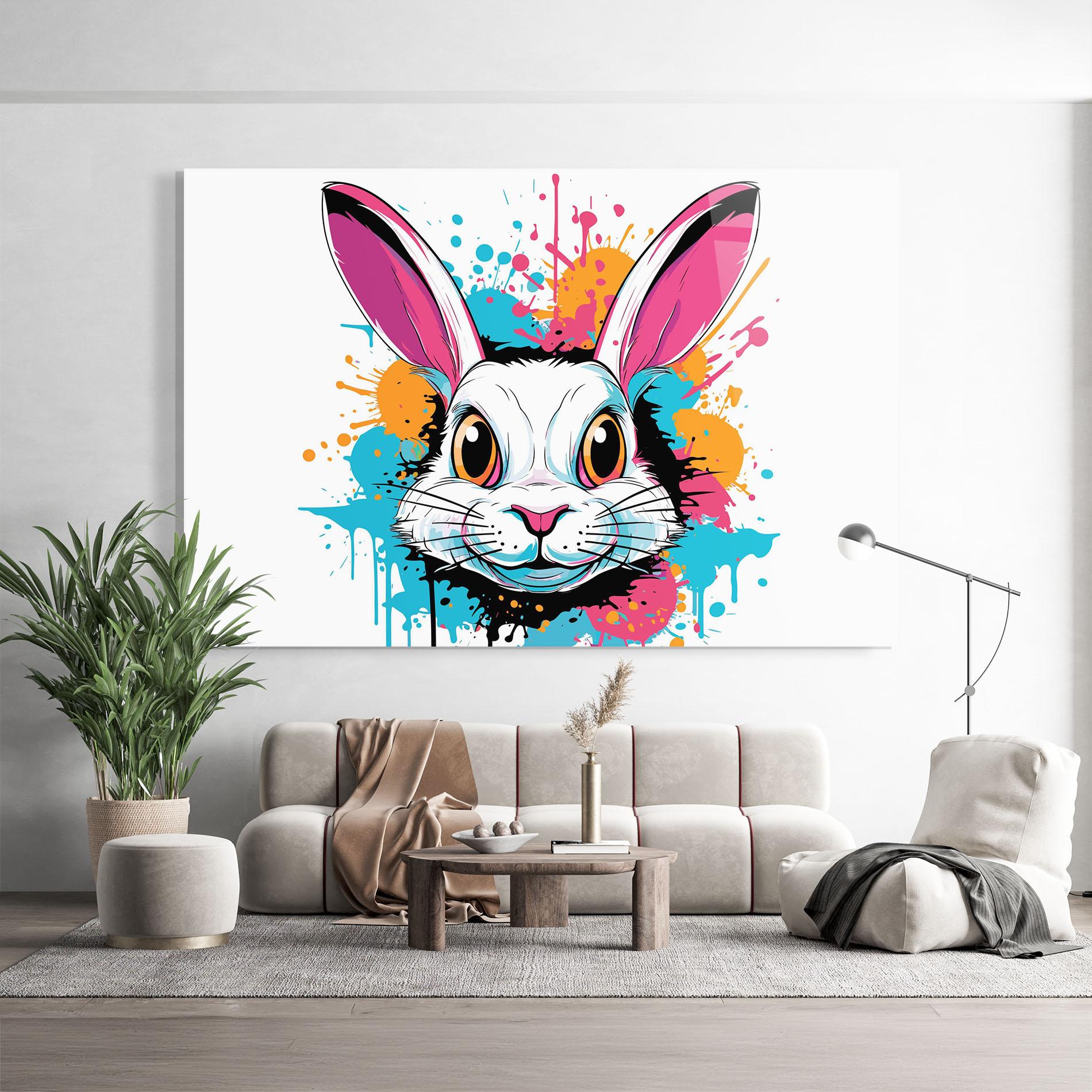 Стъклена картина Angry Bunny mockup 9