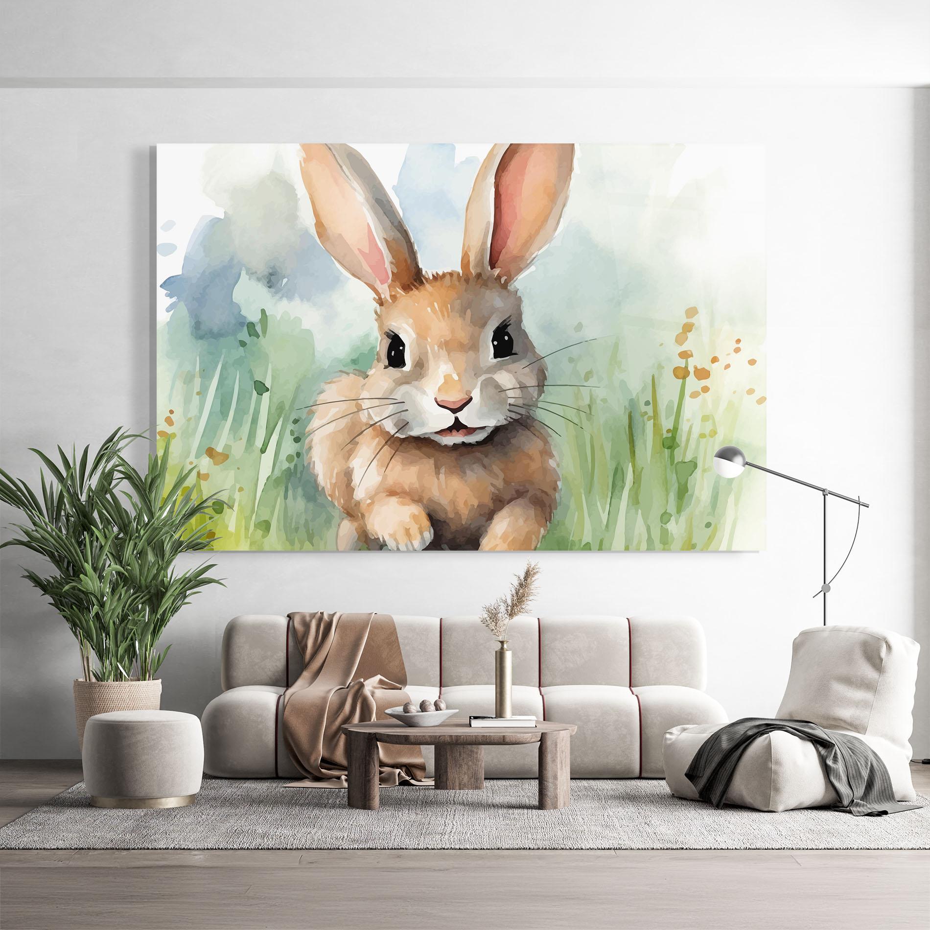 Стъклена картина Brown Cream Bunny mockup 9