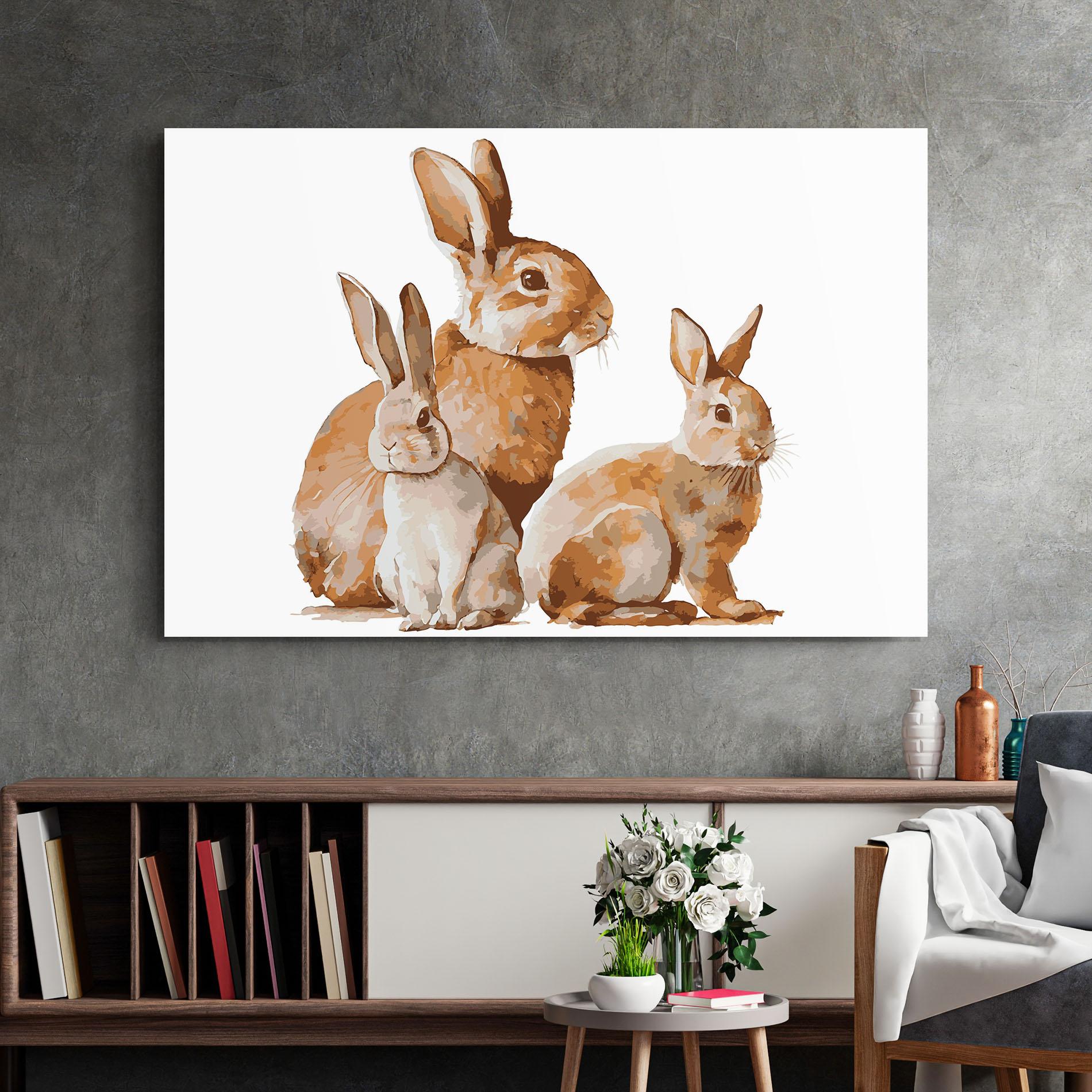 Стъклена картина Family Rabbit mockup 2