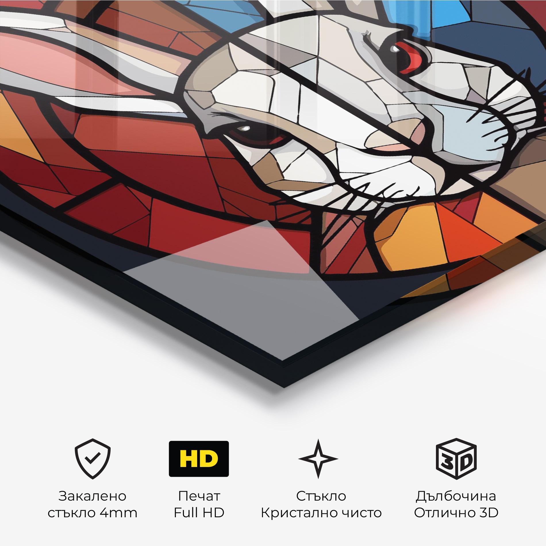 Стъклена картина Bunny mockup 3