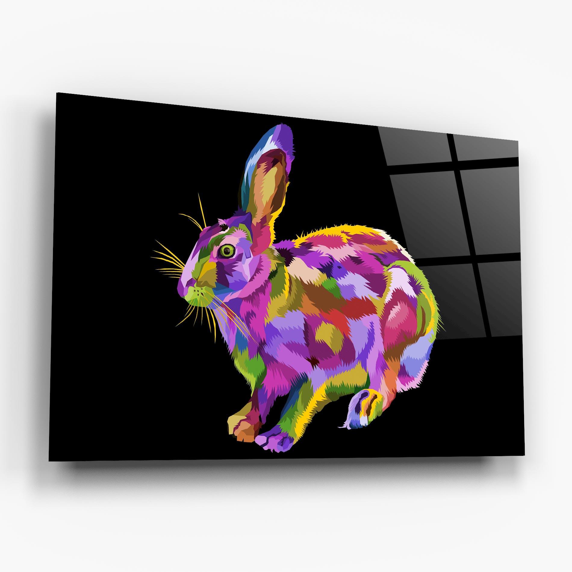 Стъклена картина Colorful Bunny mockup 6