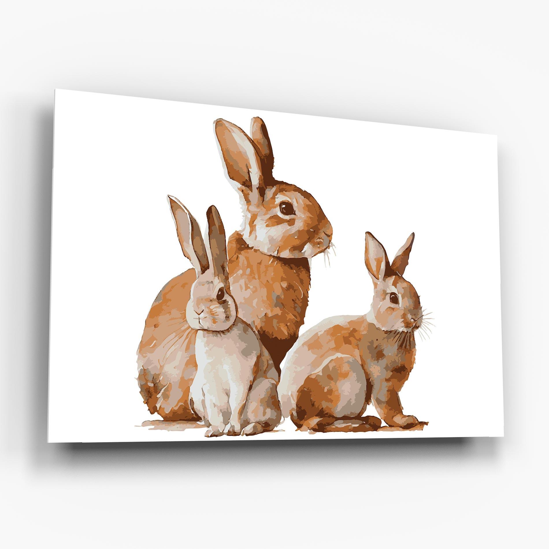 Стъклена картина Family Rabbit mockup 6
