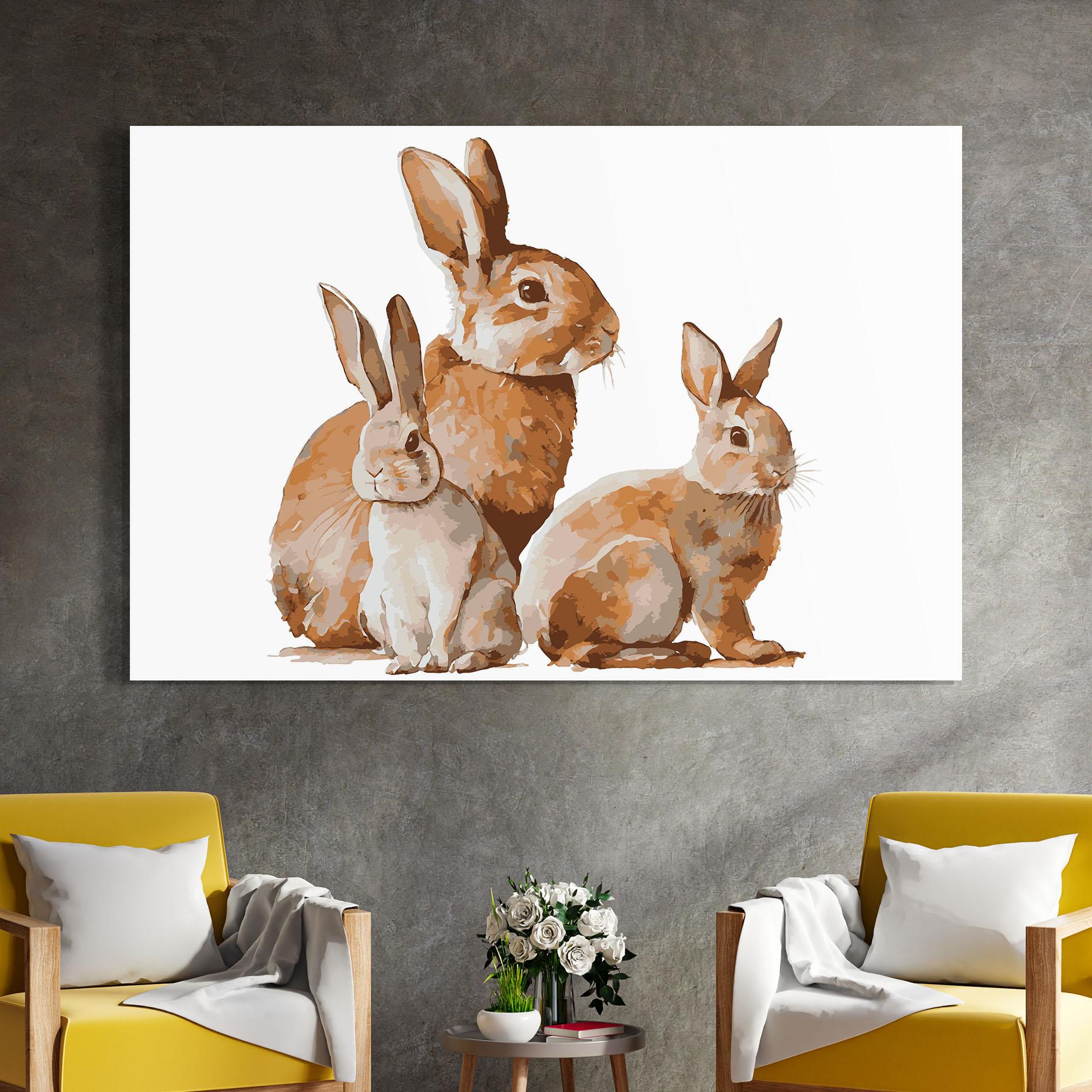 Стъклена картина Family Rabbit mockup 4