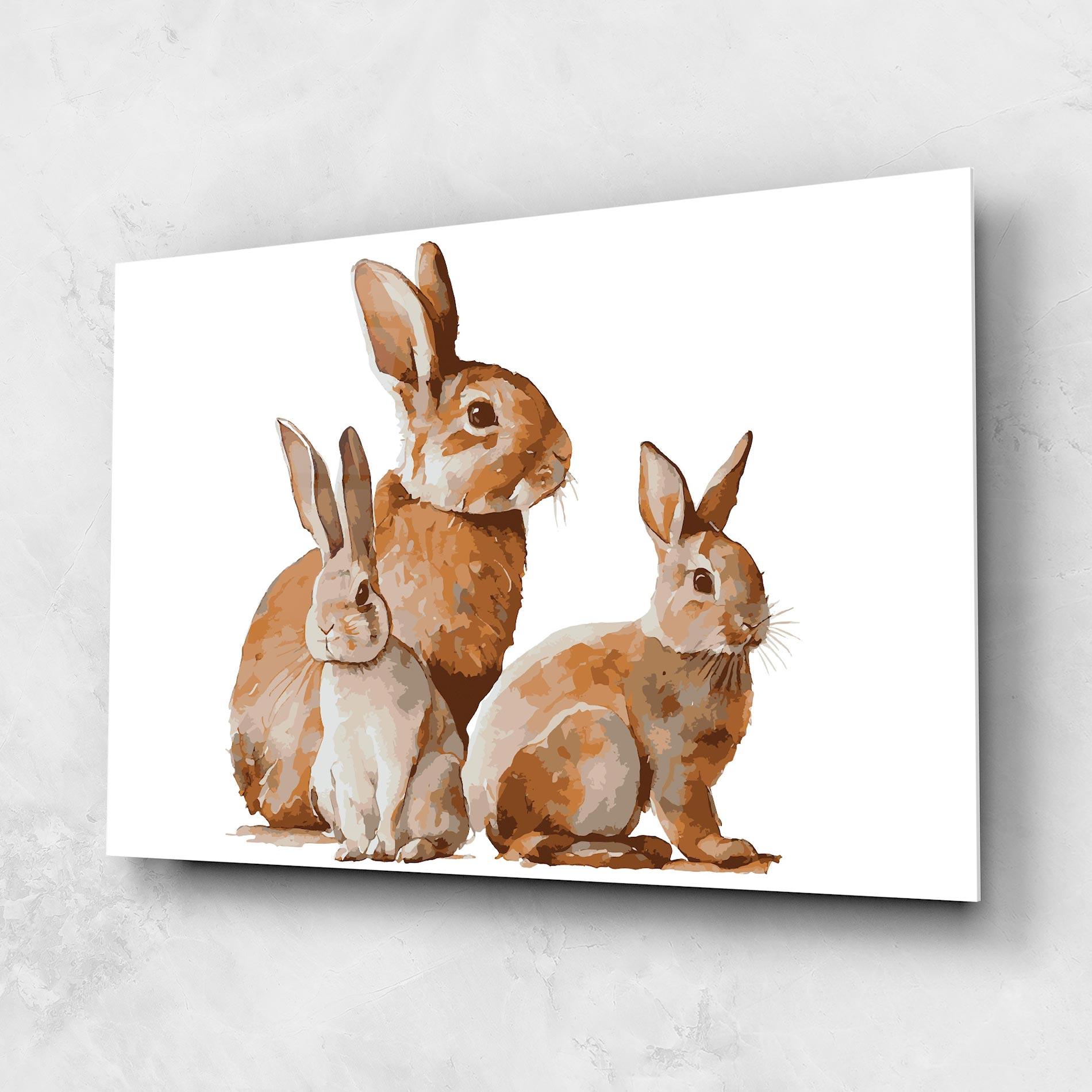 Стъклена картина Family Rabbit mockup 1