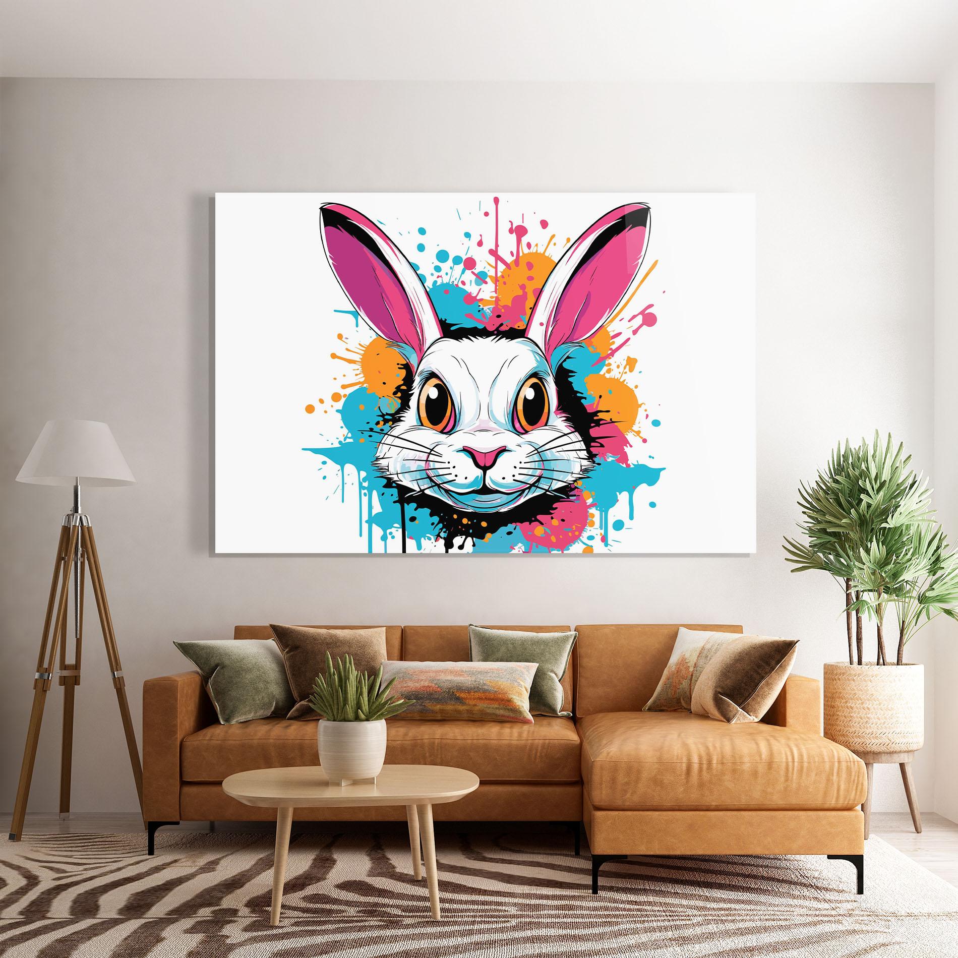 Стъклена картина Angry Bunny mockup 7