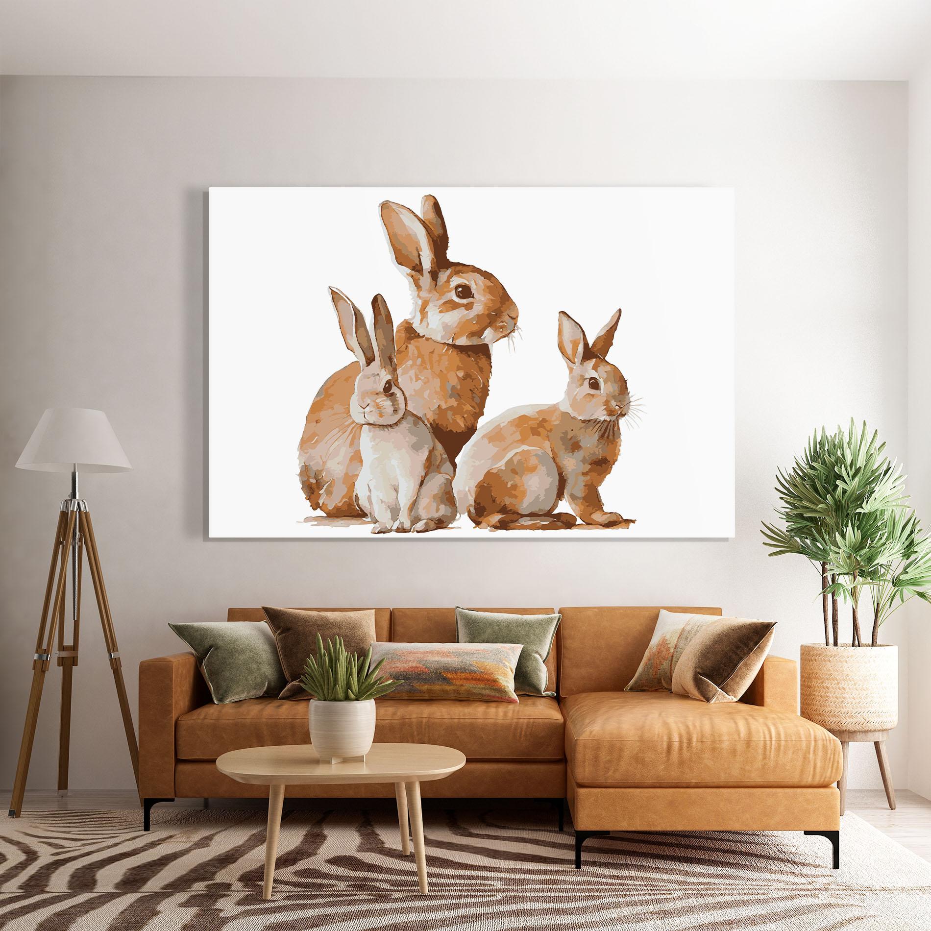Стъклена картина Family Rabbit mockup 7
