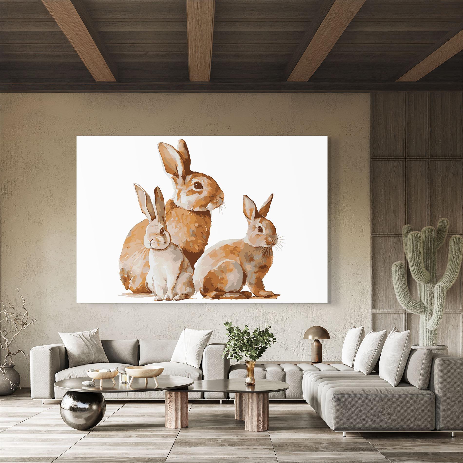 Стъклена картина Family Rabbit mockup 8