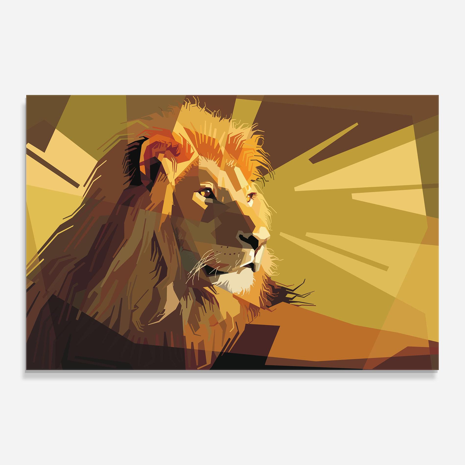 Стъклена картина Lion Art mockup 0