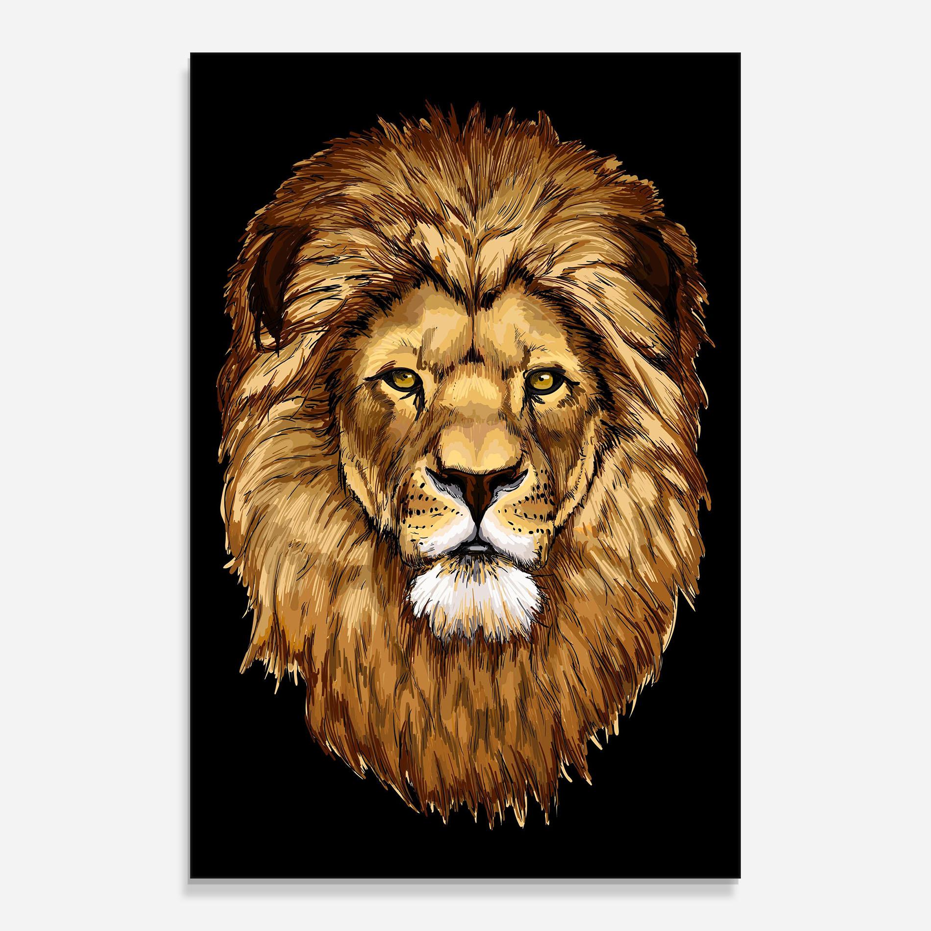 Стъклена картина Lion Head mockup 0