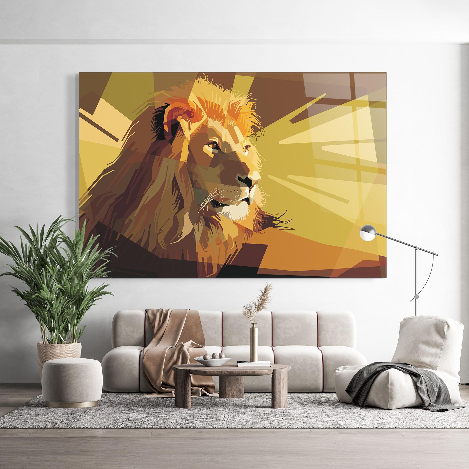 Стъклена картина Lion Art mockup 9