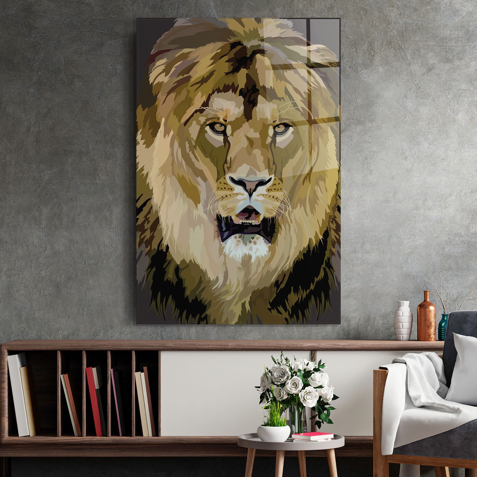 Beautiful Lion Art mockup 2