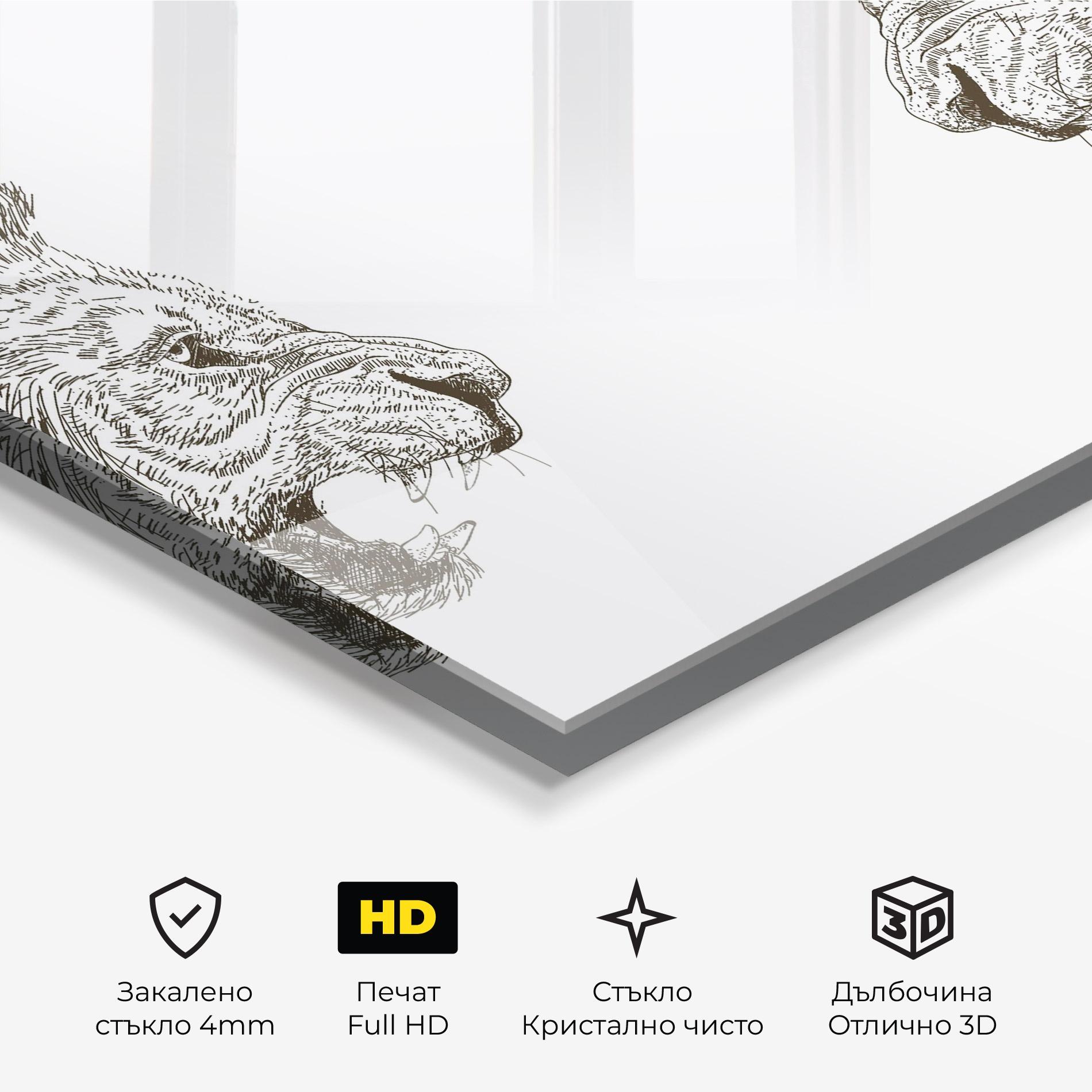 Стъклена картина Lion For Text mockup 3