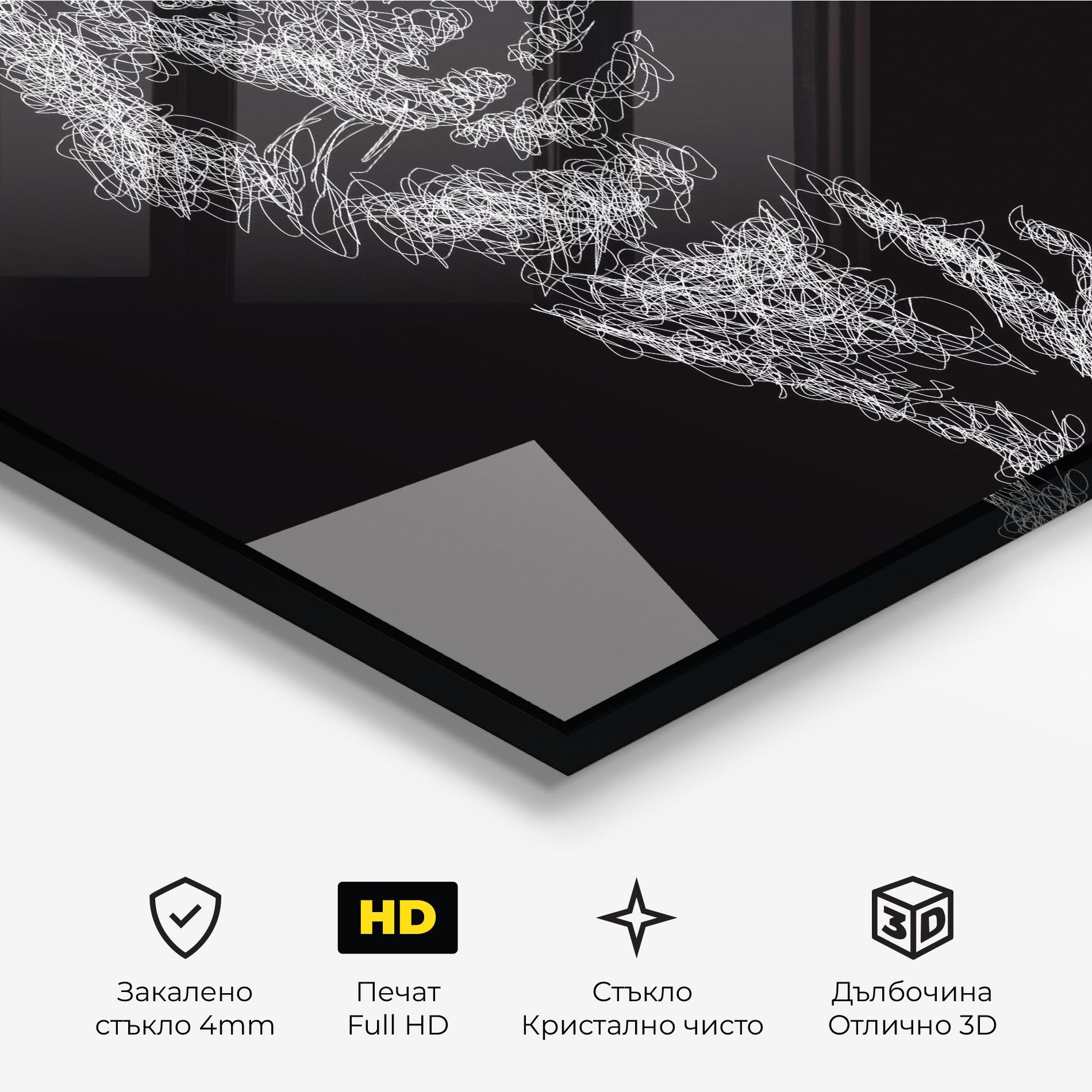 Стъклена картина Lion Signature mockup 3