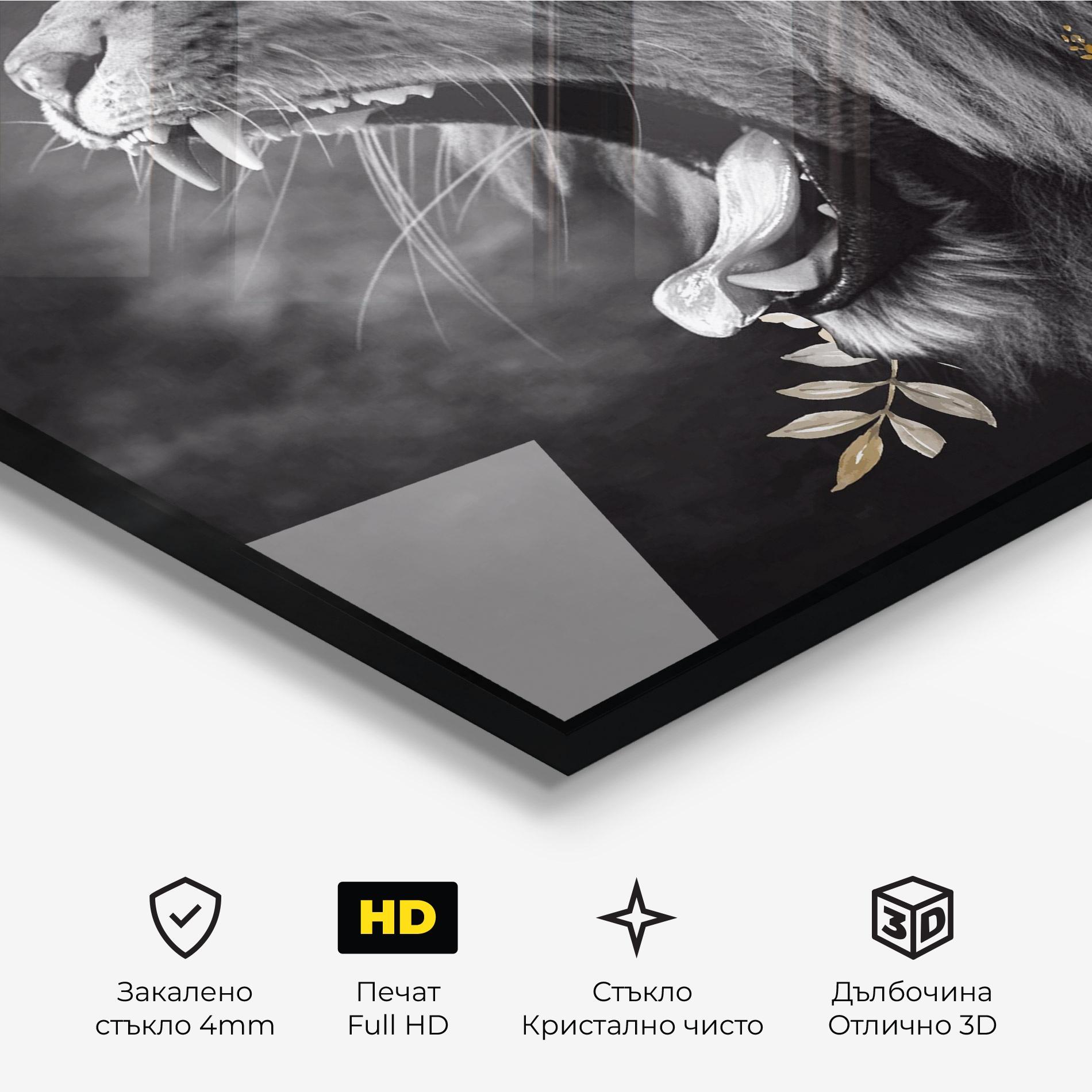 Стъклена картина Roaring Flowers mockup 3