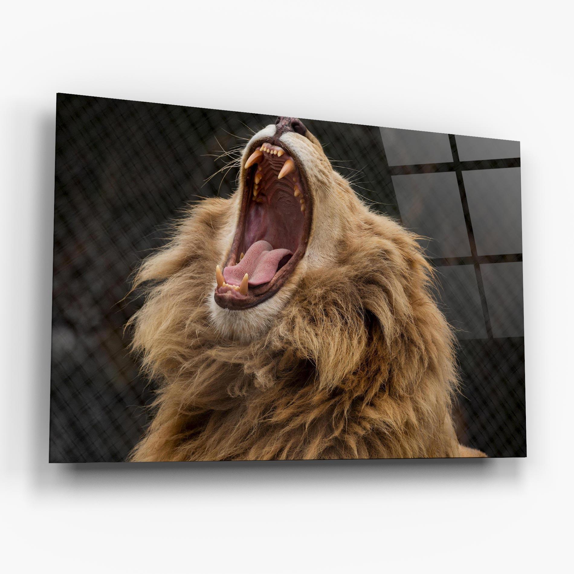 Стъклена картина Angry Lion mockup 6
