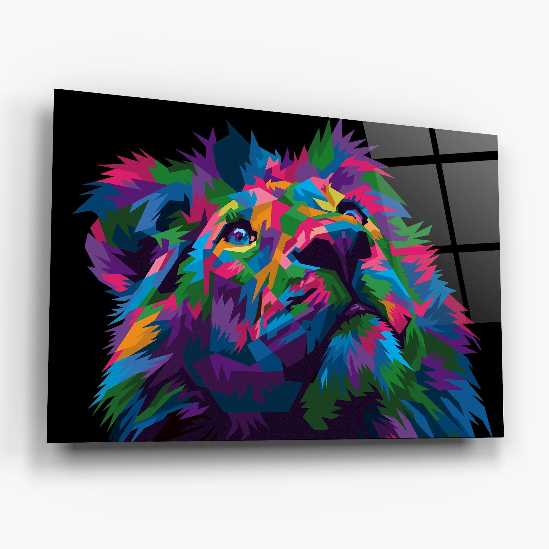 Стъклена картина Cute Color Lion mockup 6