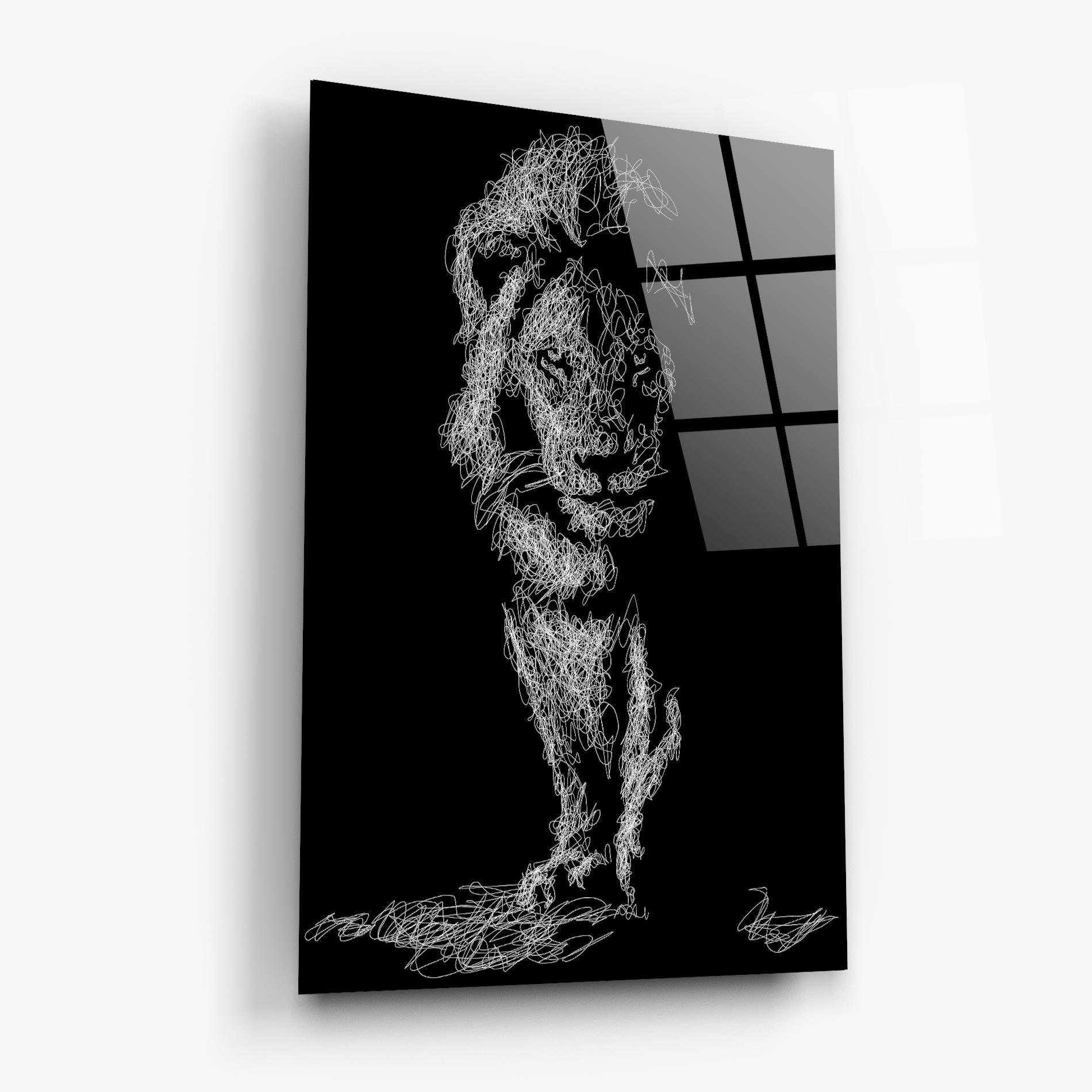 Стъклена картина Lion Signature mockup 6