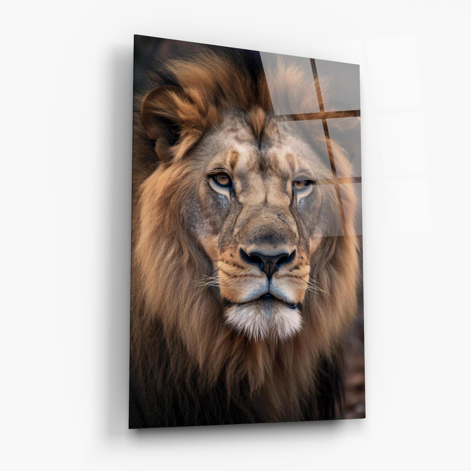 Стъклена картина Wild Lion View mockup 6
