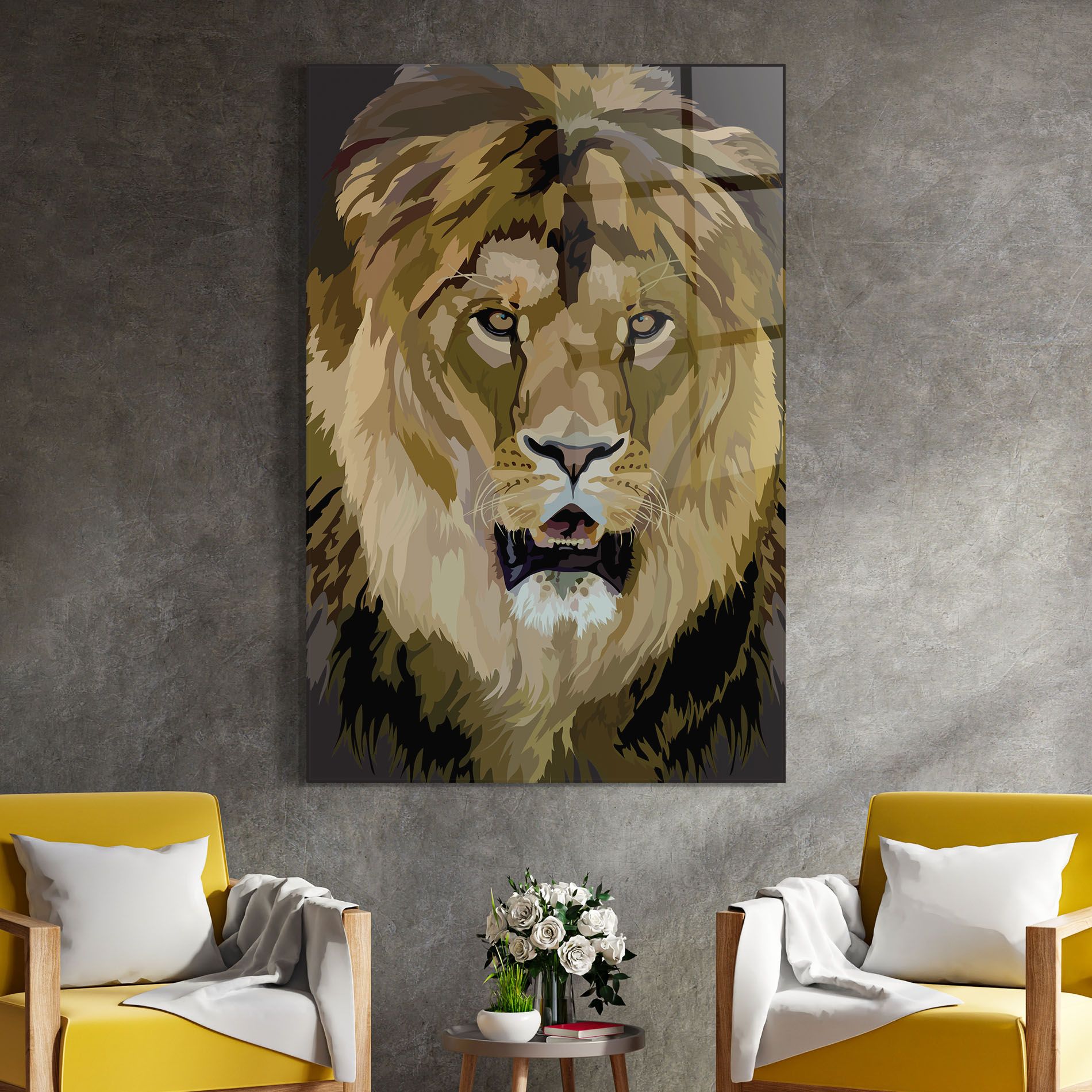 Beautiful Lion Art mockup 4