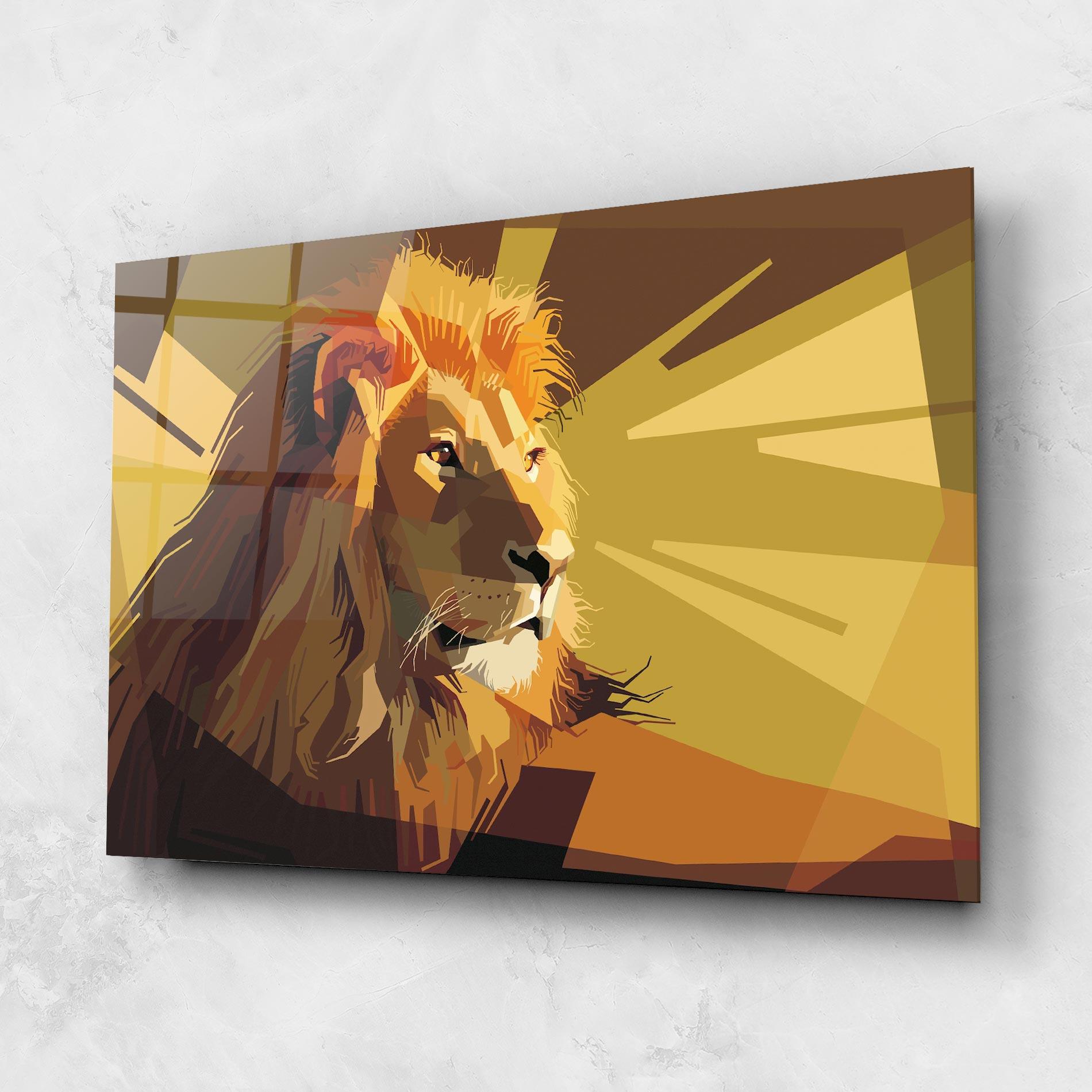 Стъклена картина Lion Art mockup 1