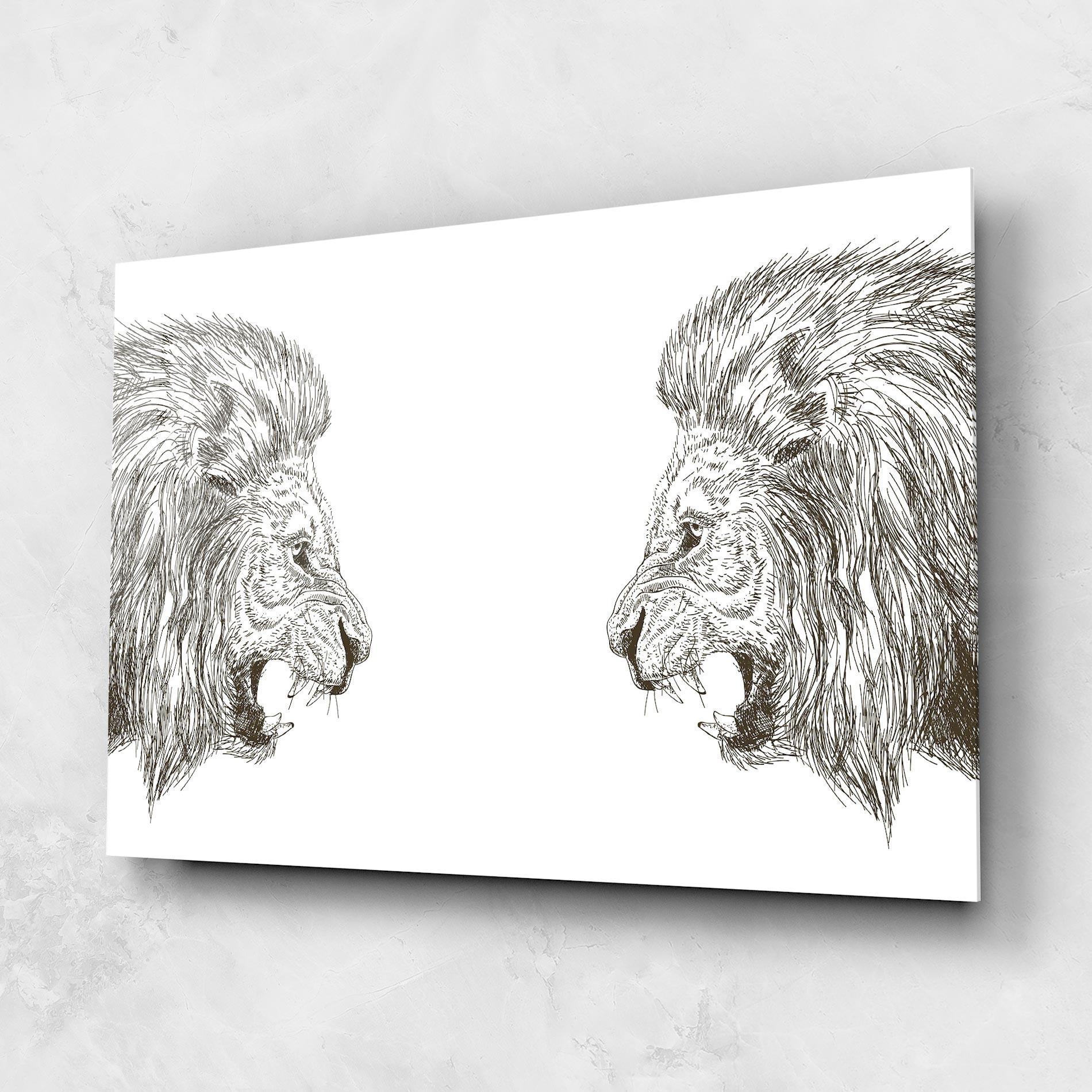 Стъклена картина Lion For Text mockup 1