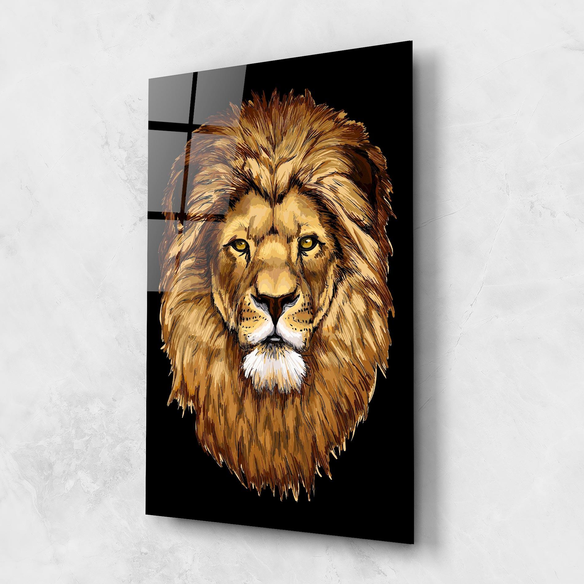 Стъклена картина Lion Head mockup 1