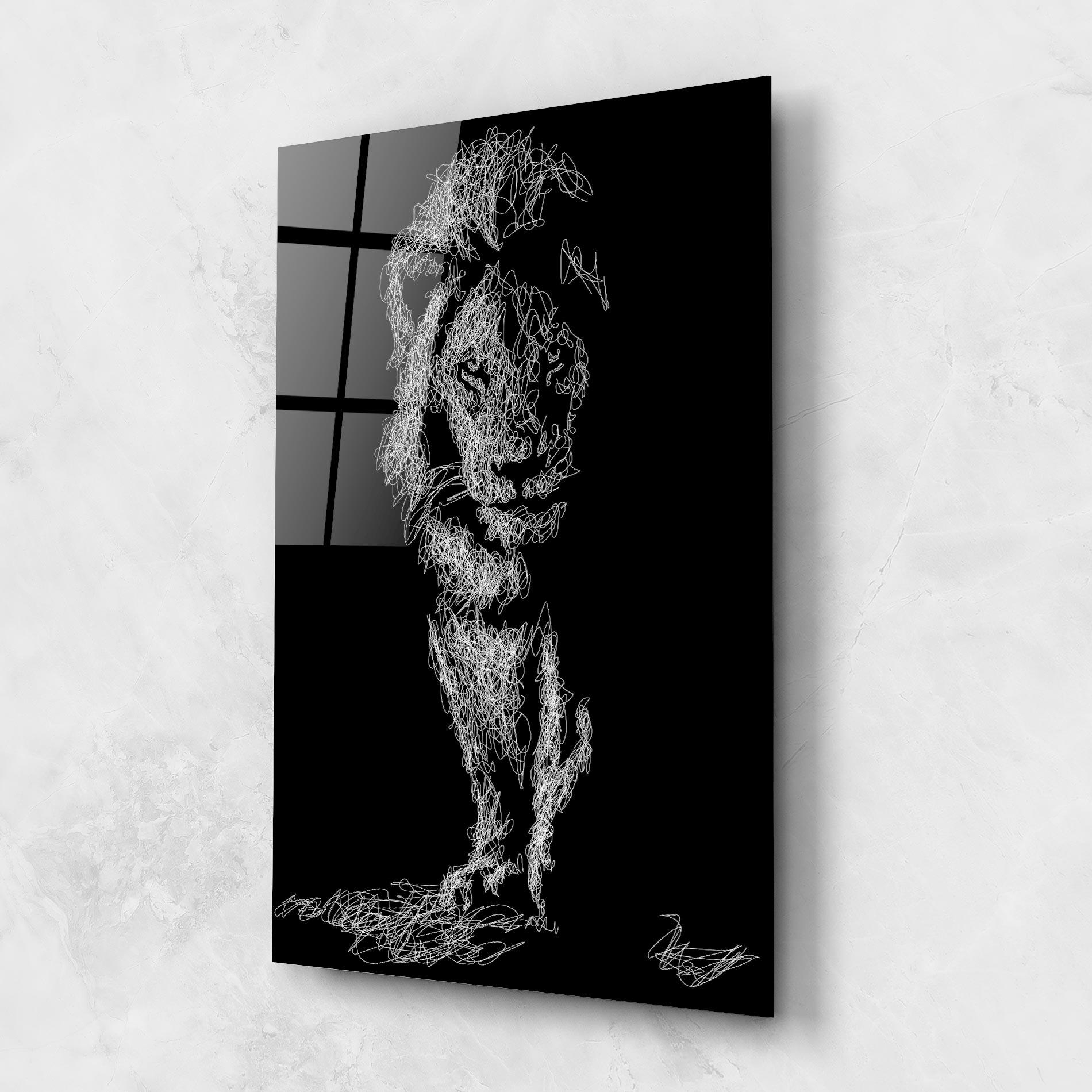 Стъклена картина Lion Signature mockup 1