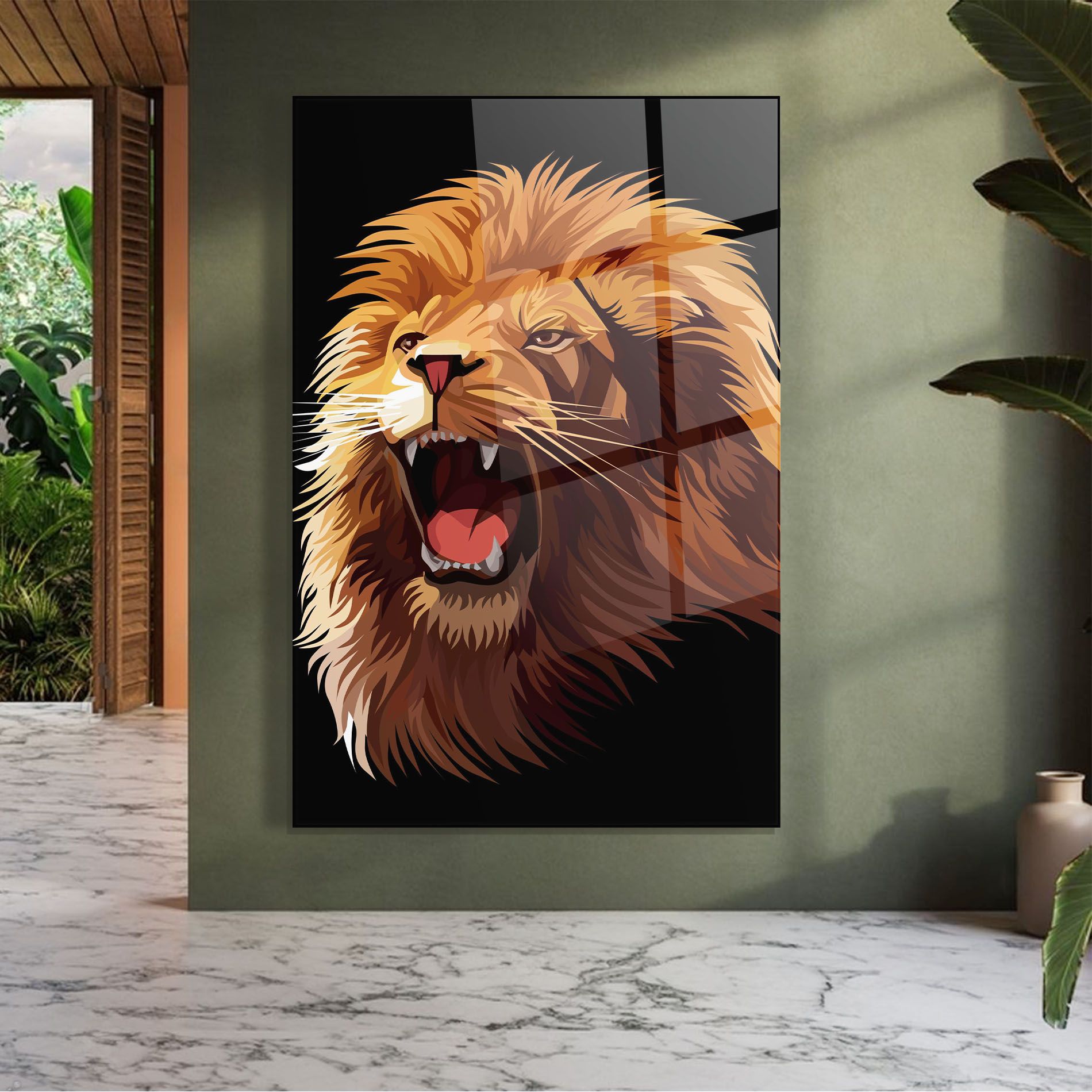 Angry Lion Head mockup 7